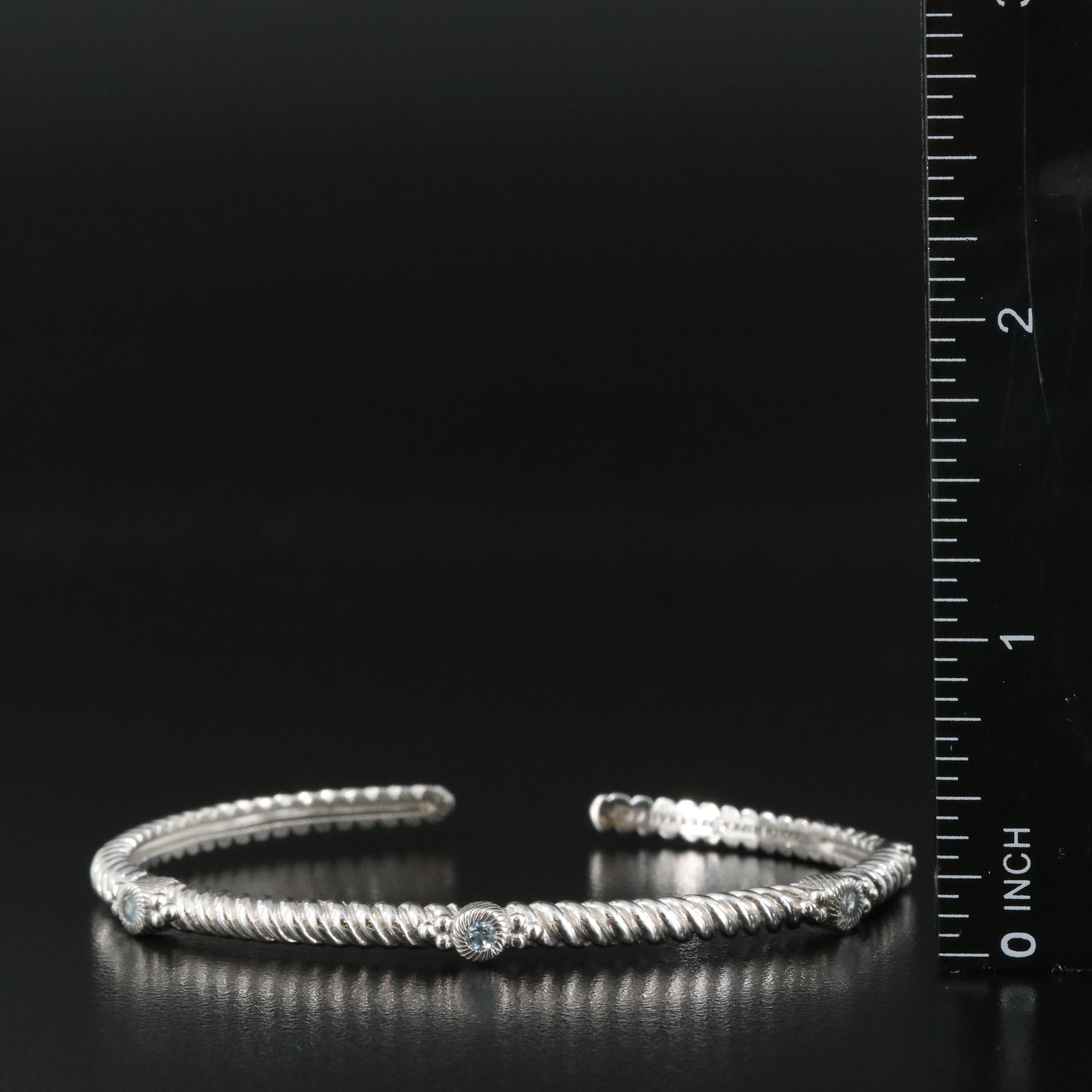 Judith Ripka Sterling Topaz Kick Cuff