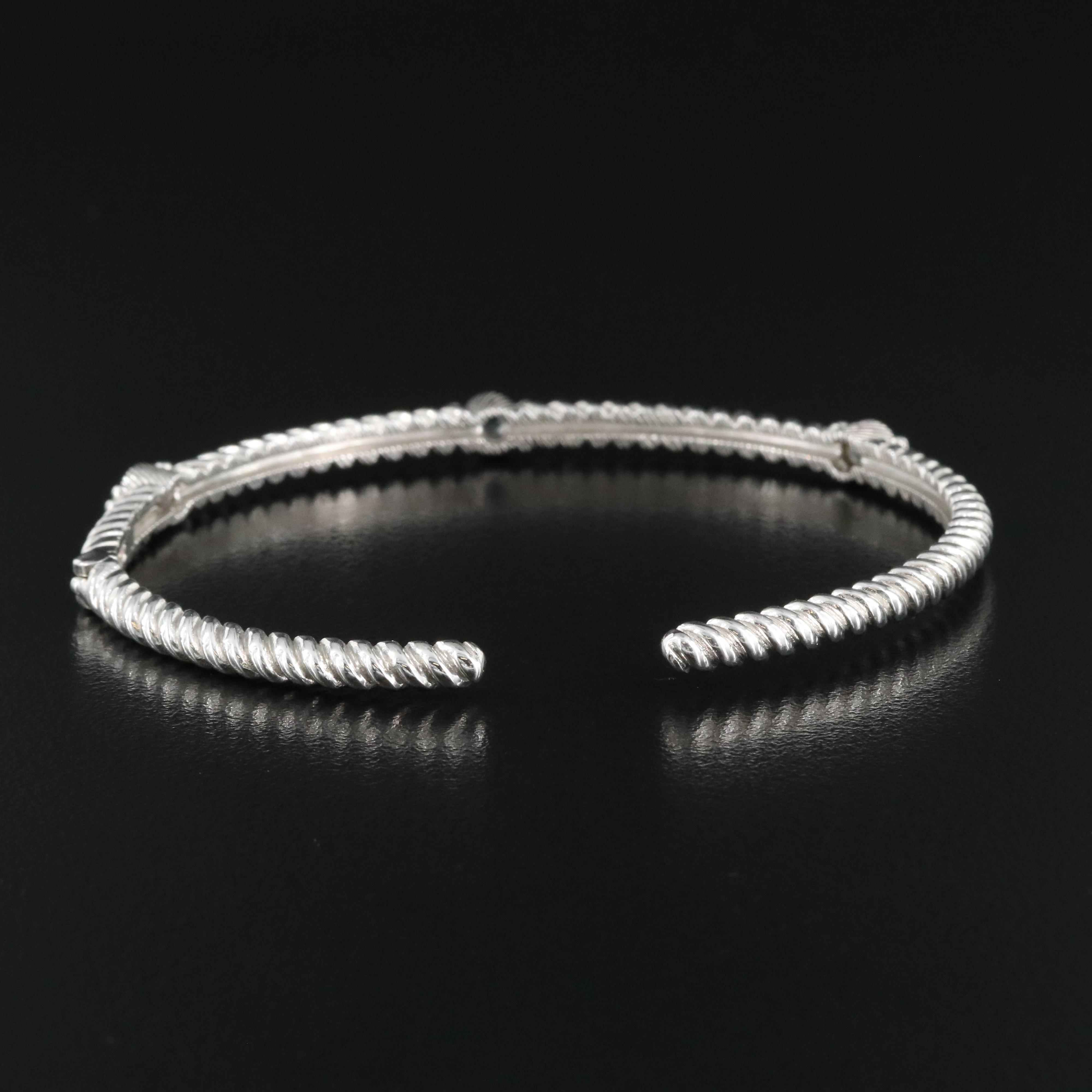 Judith Ripka Sterling Topaz Kick Cuff