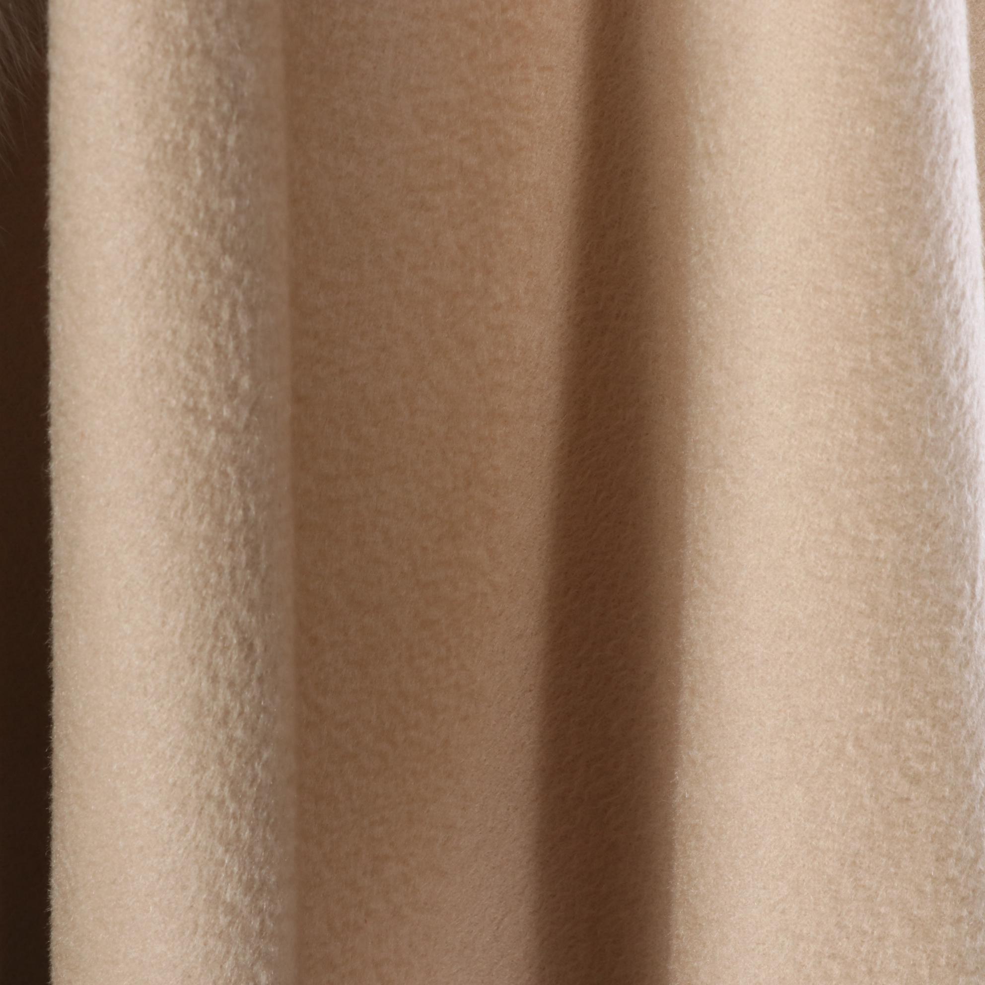 Sofia Cashmere Cervinia Cashmere Cape with Fox Fur Trim