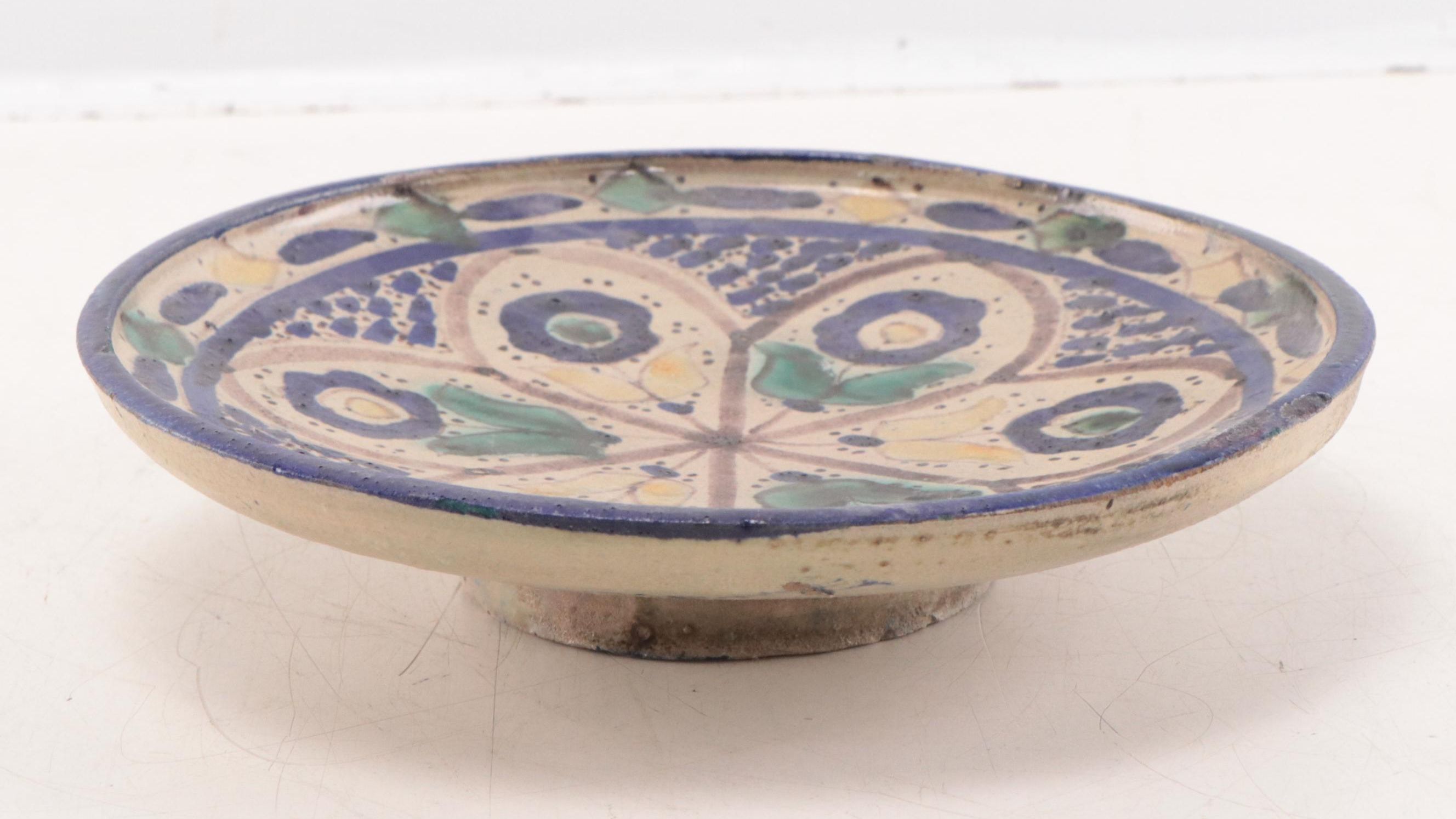Azeri Painted Stoneware Pottery Dish, Azerbaijan