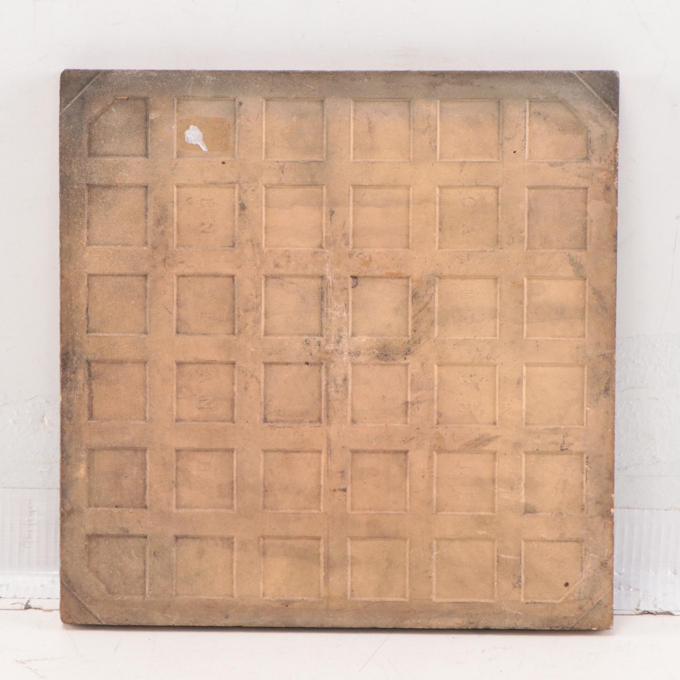 Campbell Pottery Glazed Earthenware Tile of Tudor Rose, Circa 1920