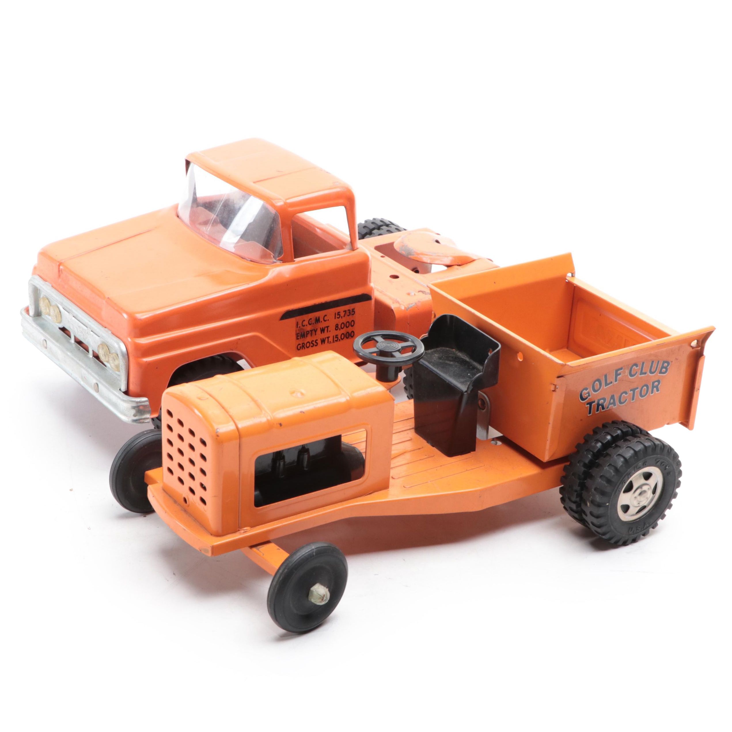 Tonka Golf Club Tractor With Tonka Ford Fire Truck Cab, Mid-20th Century