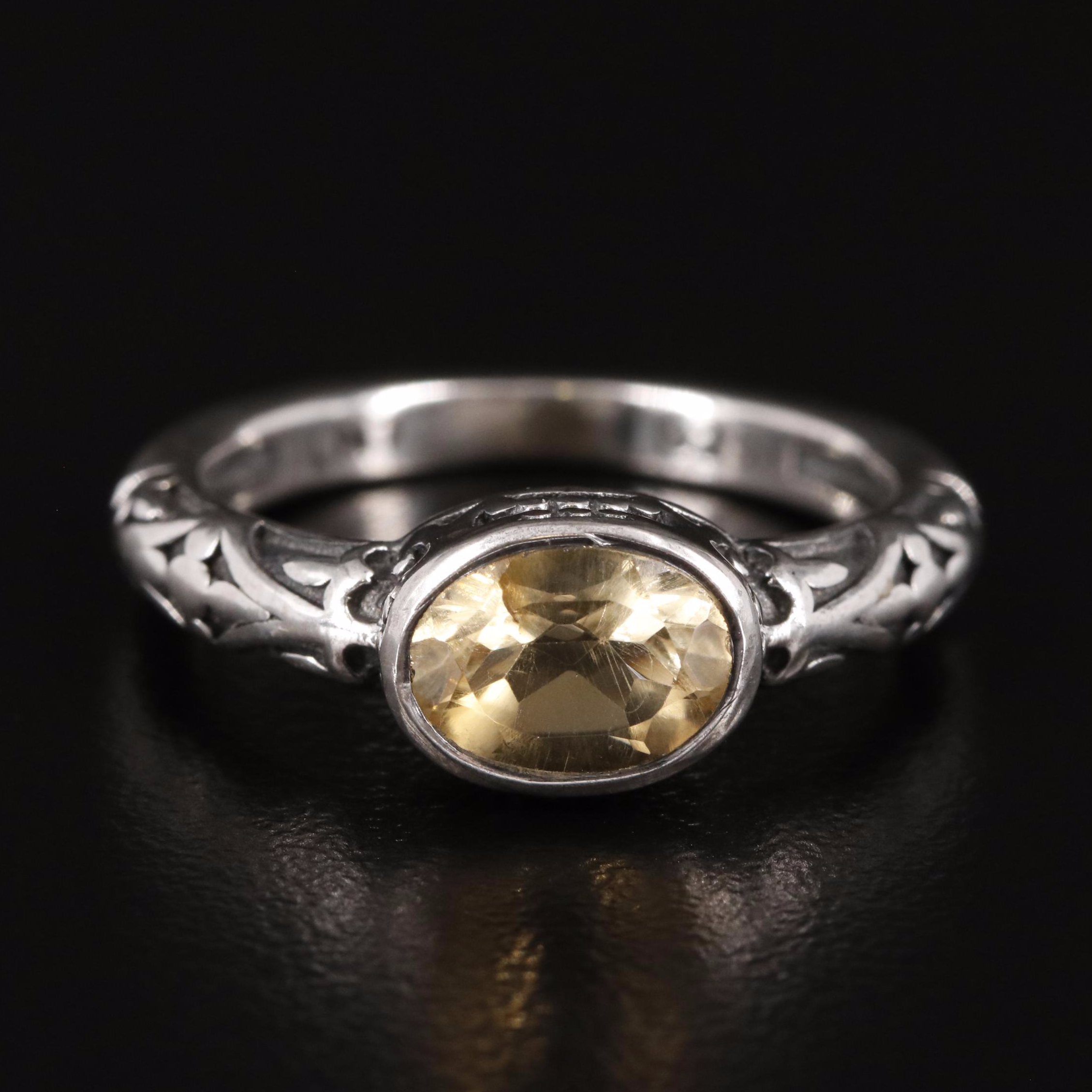Sterling and Citrine Ring
