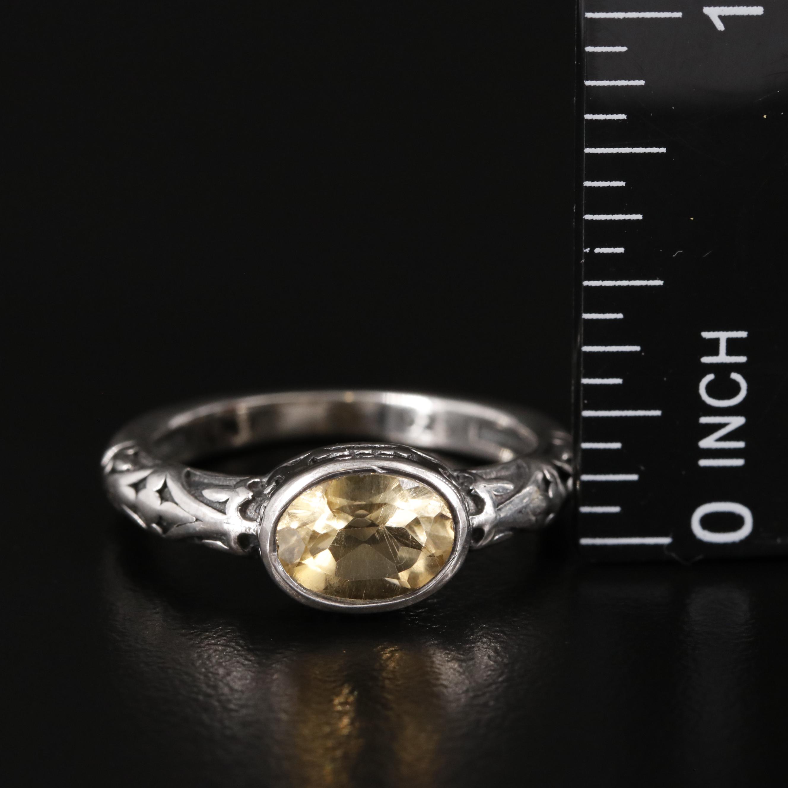 Sterling and Citrine Ring