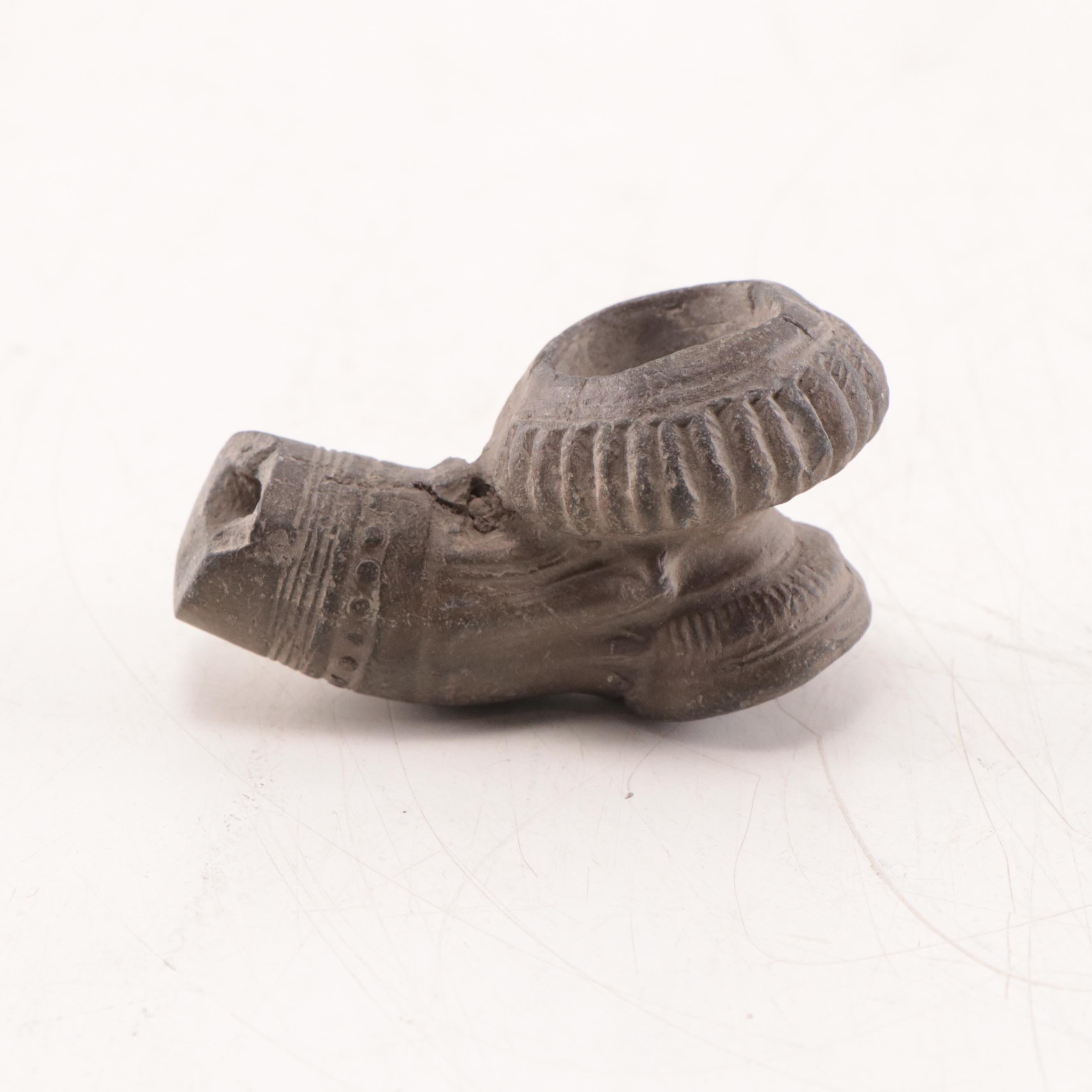 Laotian Khmer Stoneware Pipe Bowls, Circa 1300