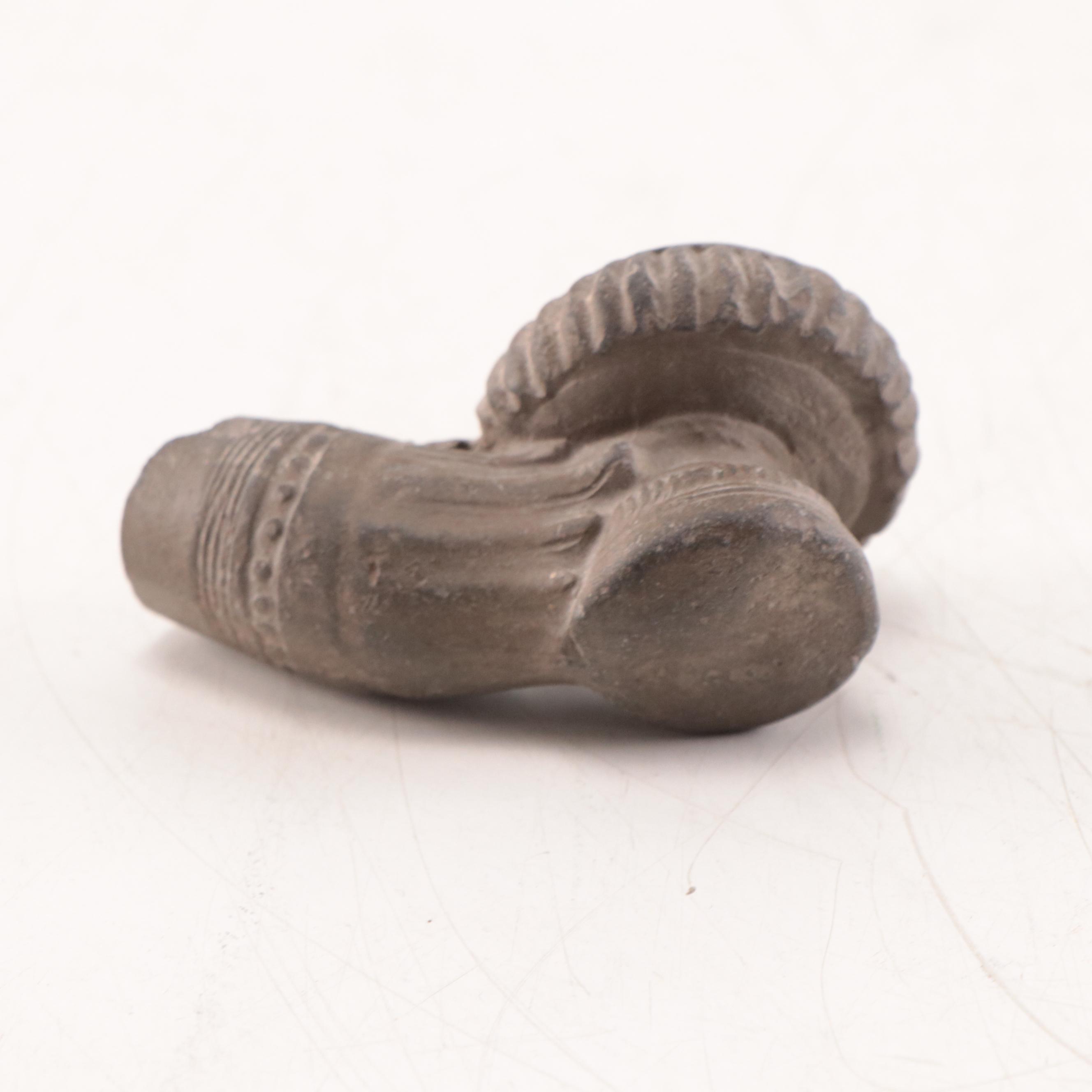 Laotian Khmer Stoneware Pipe Bowls, Circa 1300