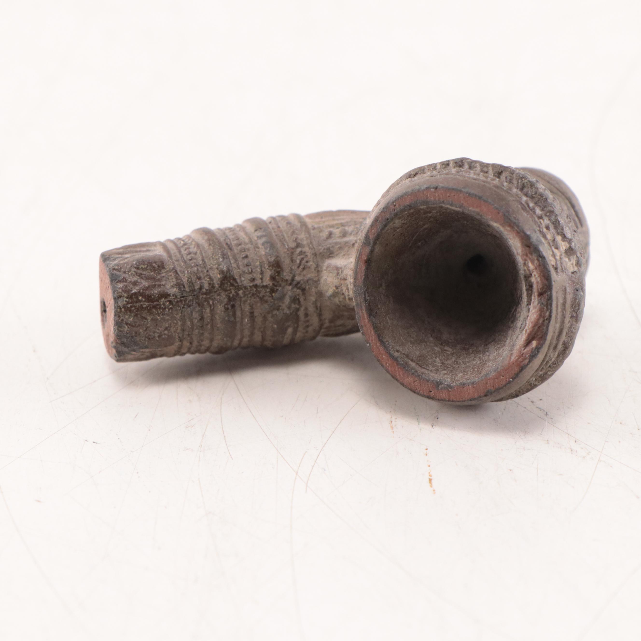 Laotian Khmer Stoneware Pipe Bowls, Circa 1300