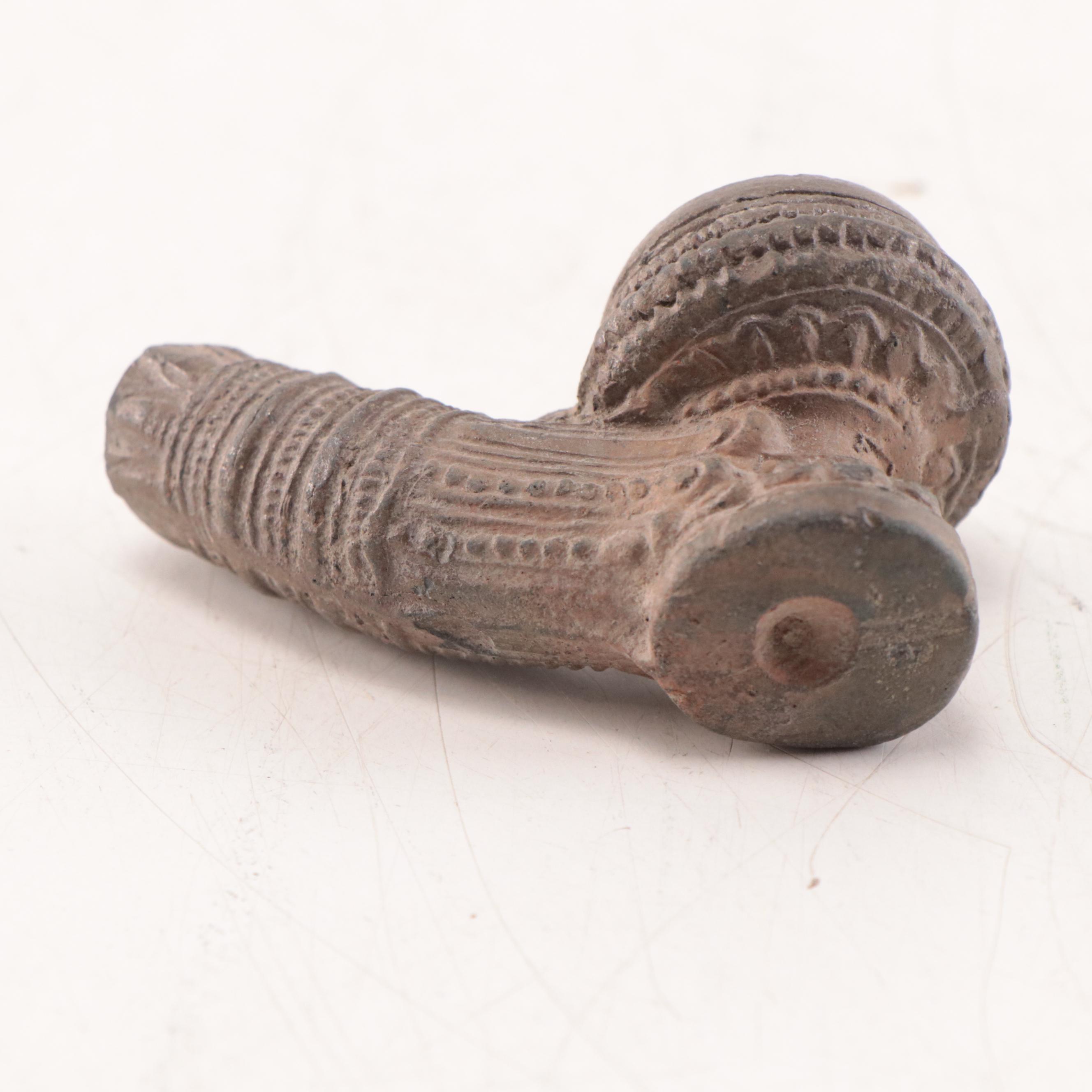 Laotian Khmer Stoneware Pipe Bowls, Circa 1300