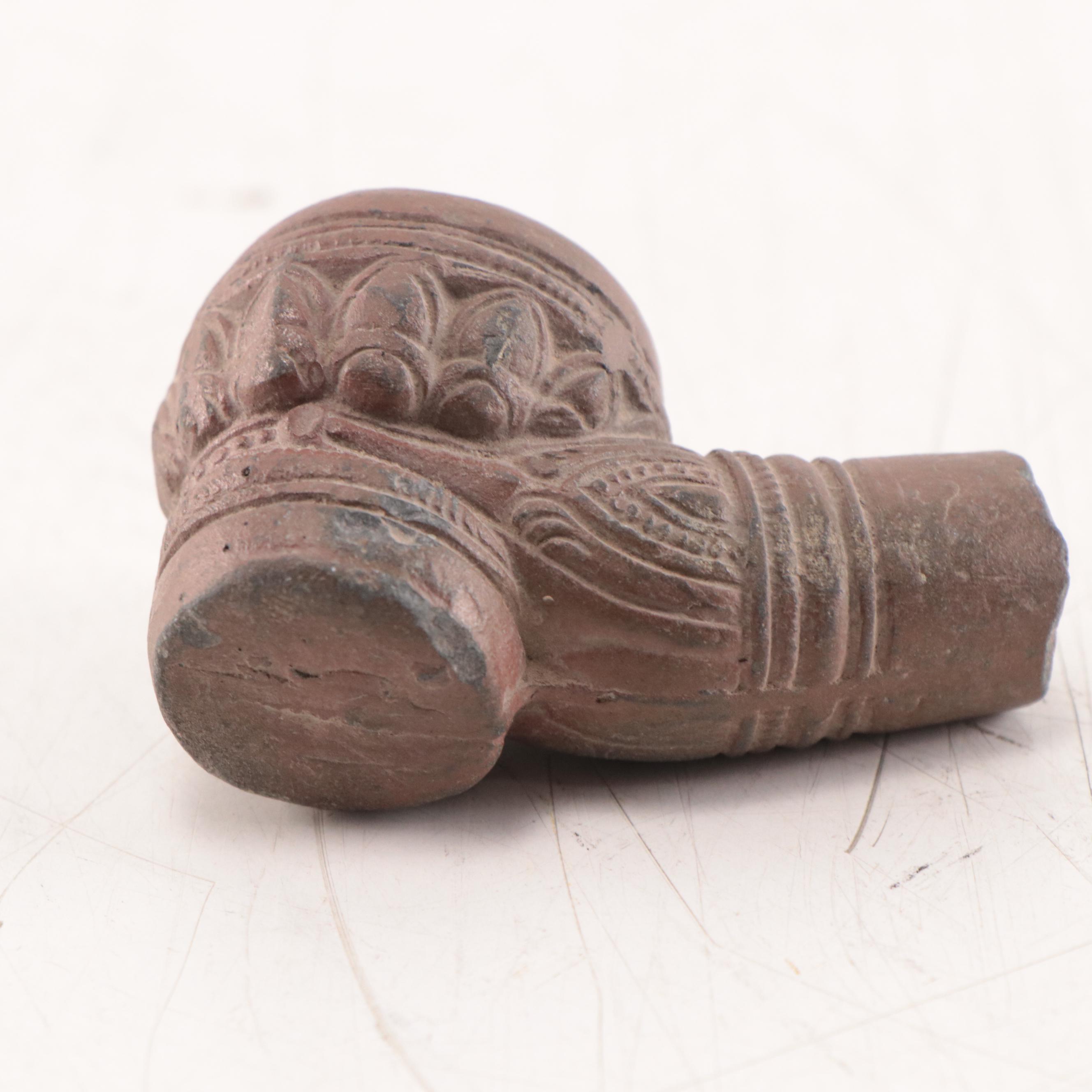 Laotian Khmer Stoneware Pipe Bowls, Circa 1300