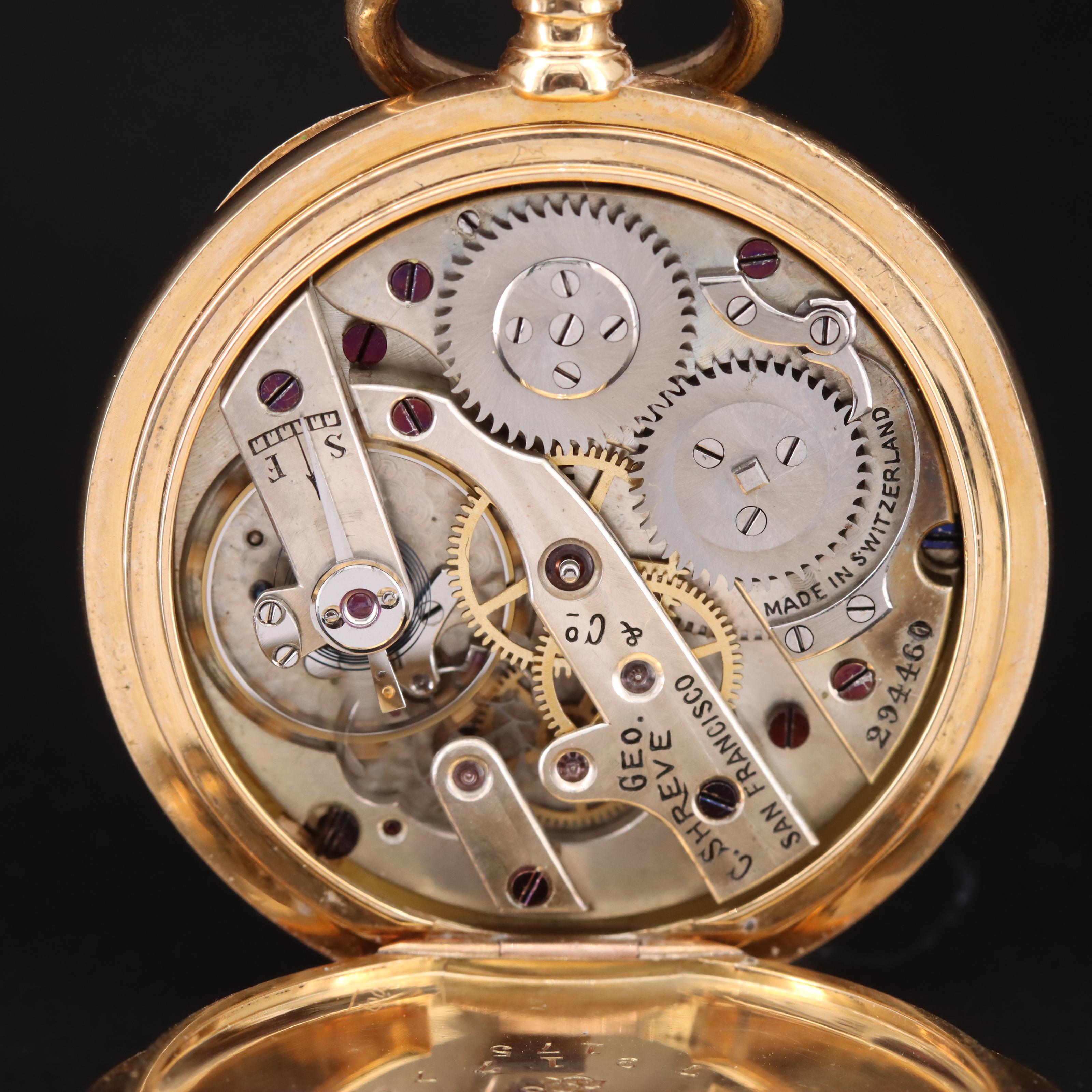 18K Swiss Pocket Watch for Geo. C. Schreve, San Francisco