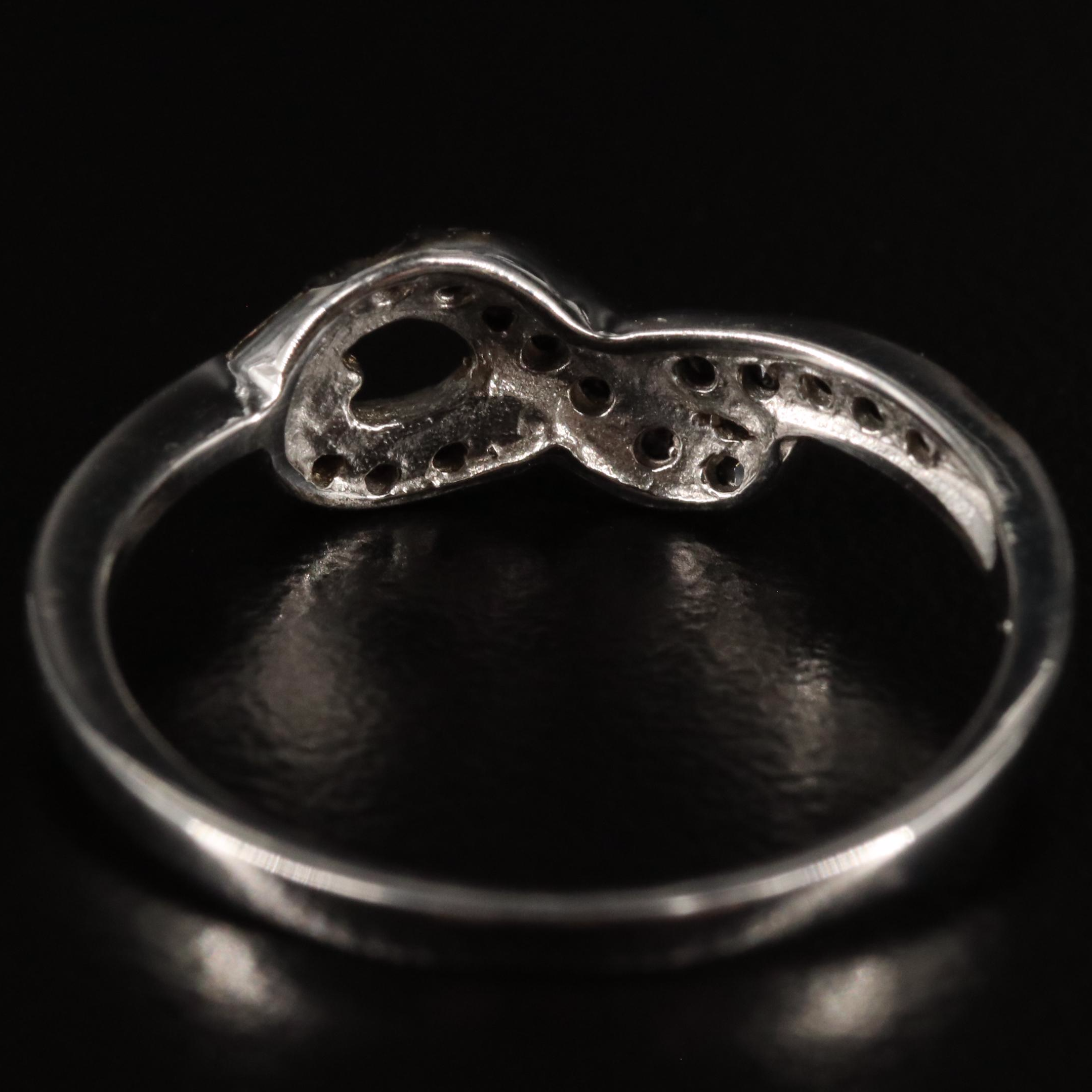 Sterling and Diamond Knotted Ring