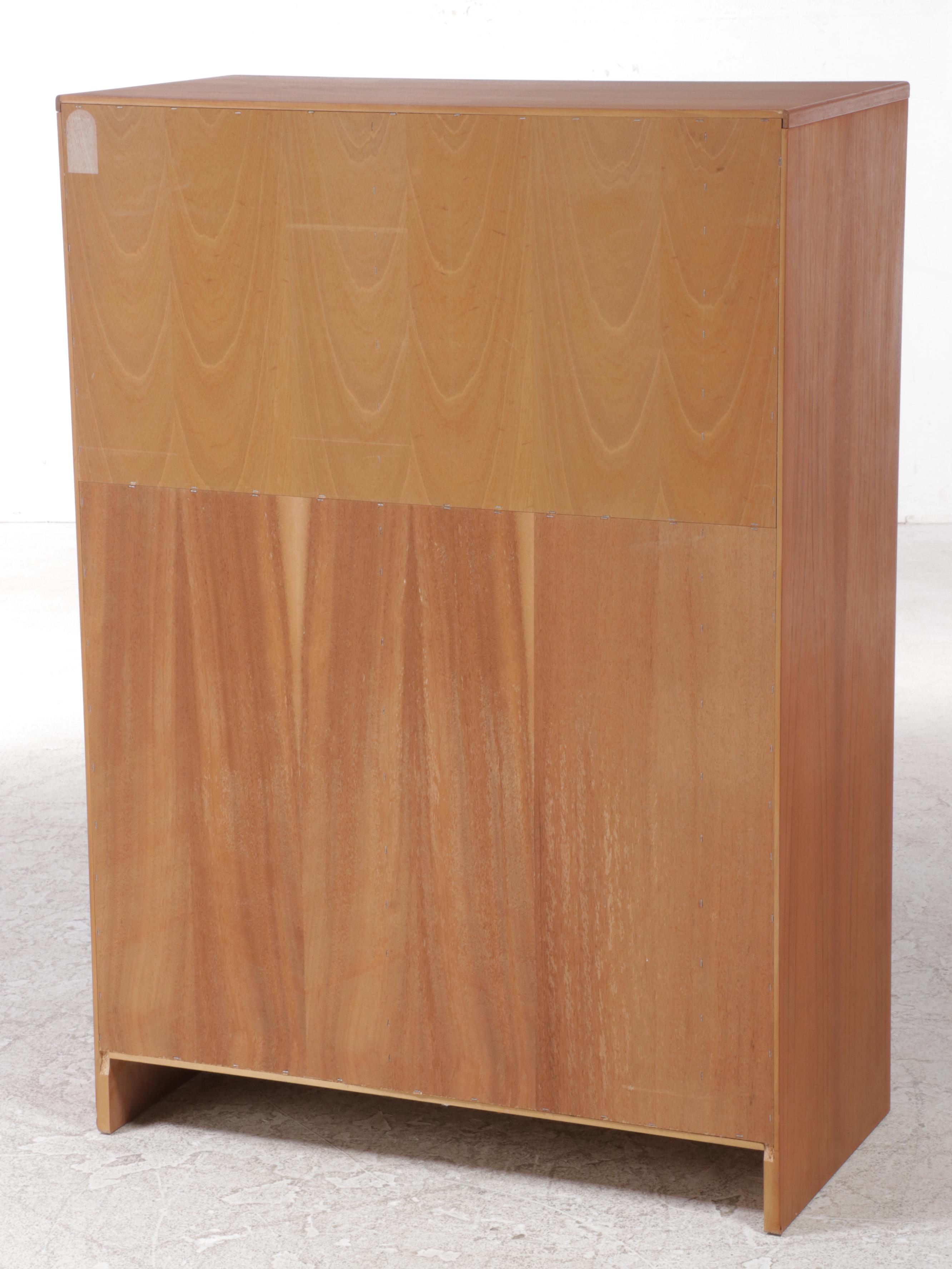 Danish Modern Teak Tambour-Door Clothes Press, 1970s