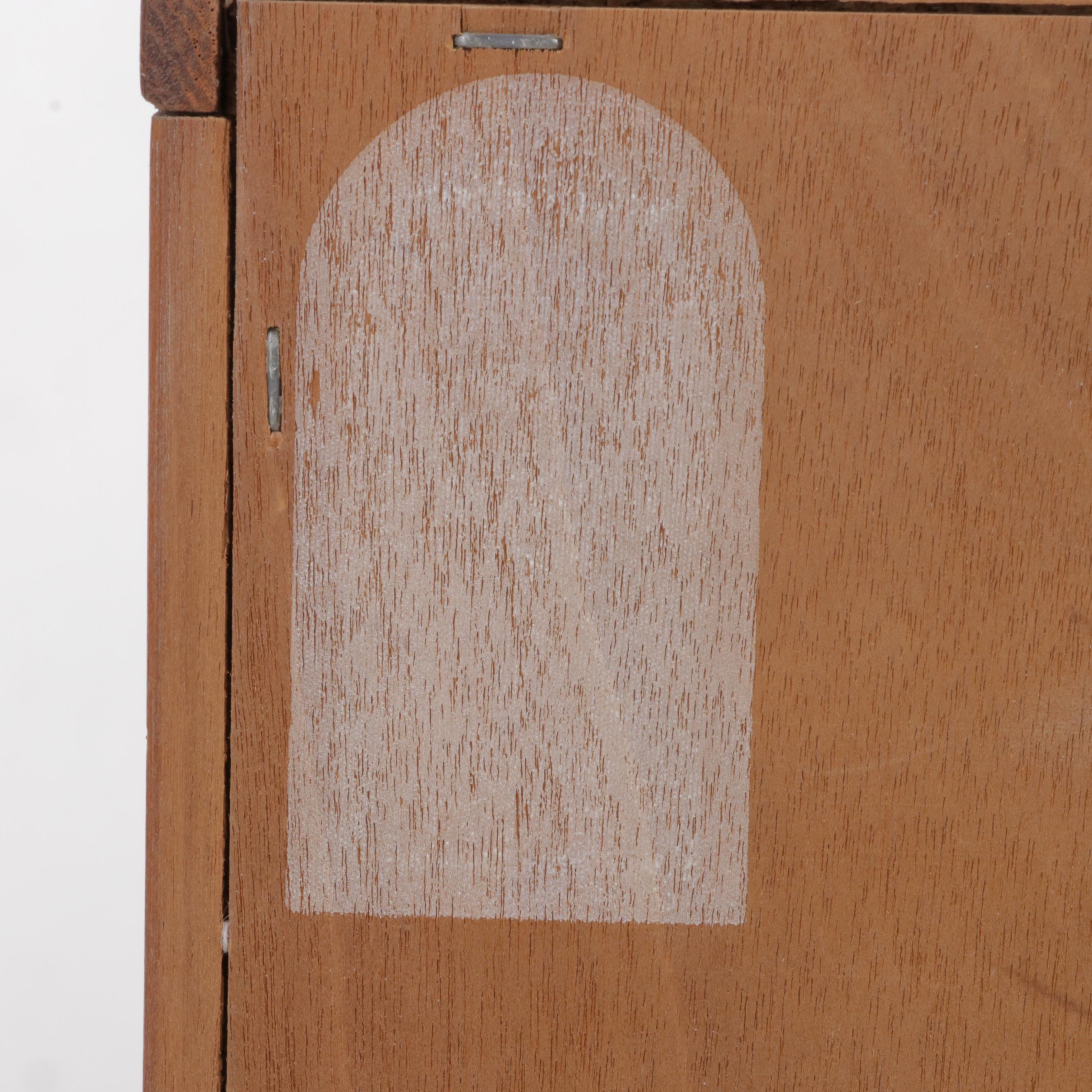 Danish Modern Teak Tambour-Door Clothes Press, 1970s