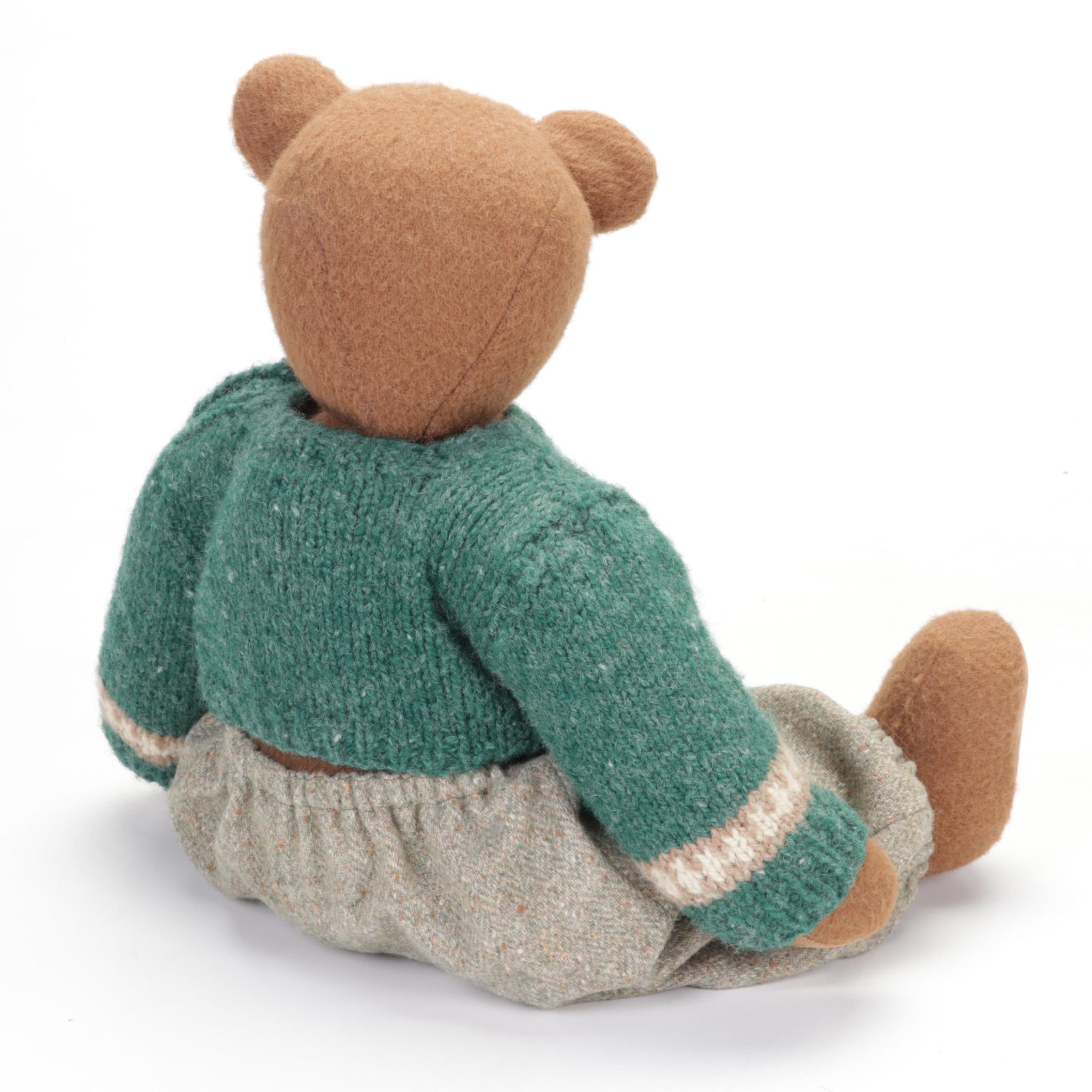 Chris Lang Jointed Hand-Pulled Wool "Jason Bear" Teddy Bear with Knitted Sweater
