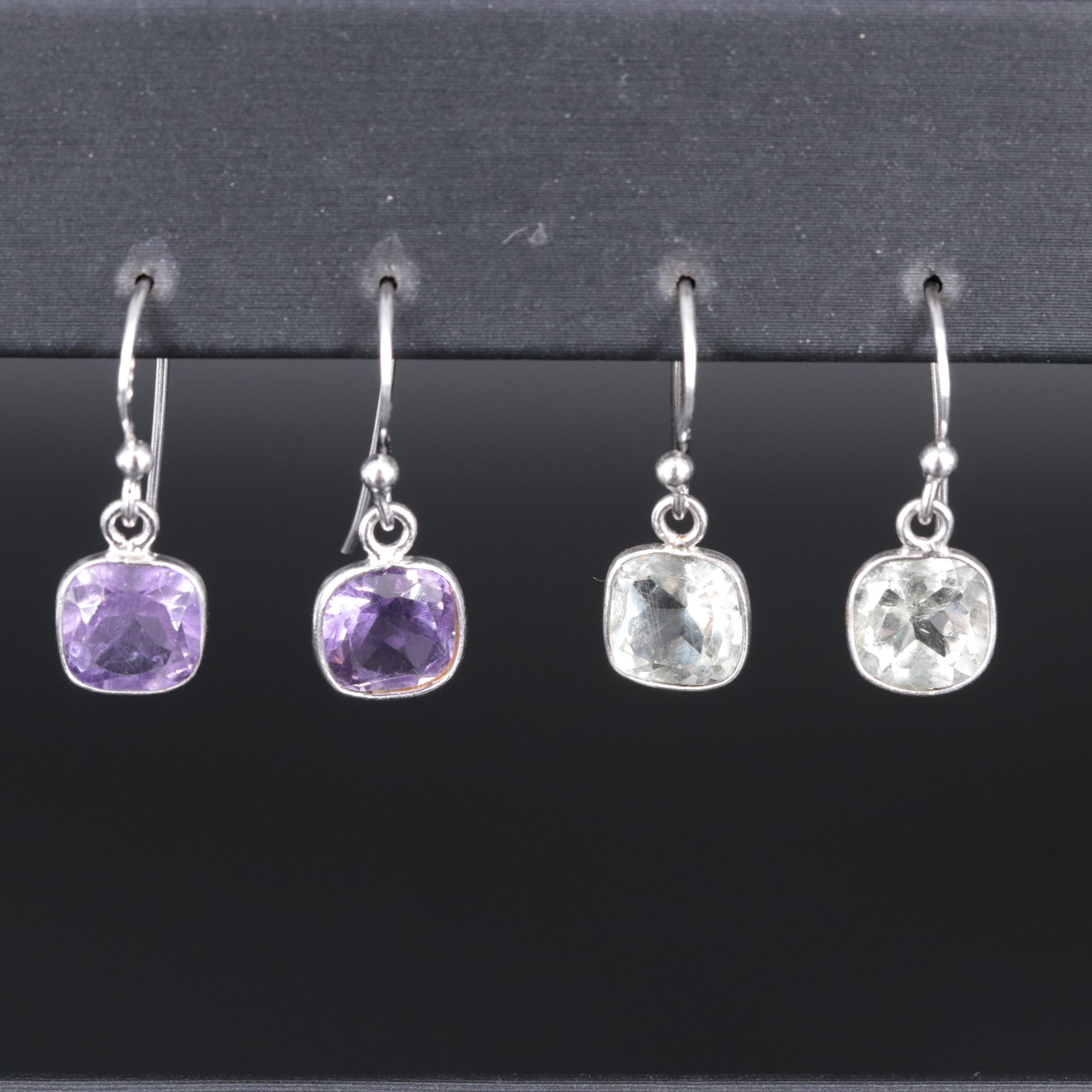 Sterling Silver Earrings Including Amethyst