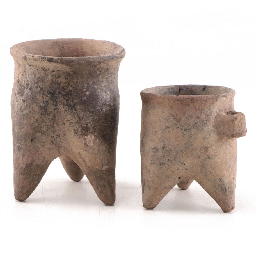 Xiajiadian Chinese Neolithic Tripod Pottery Vessels