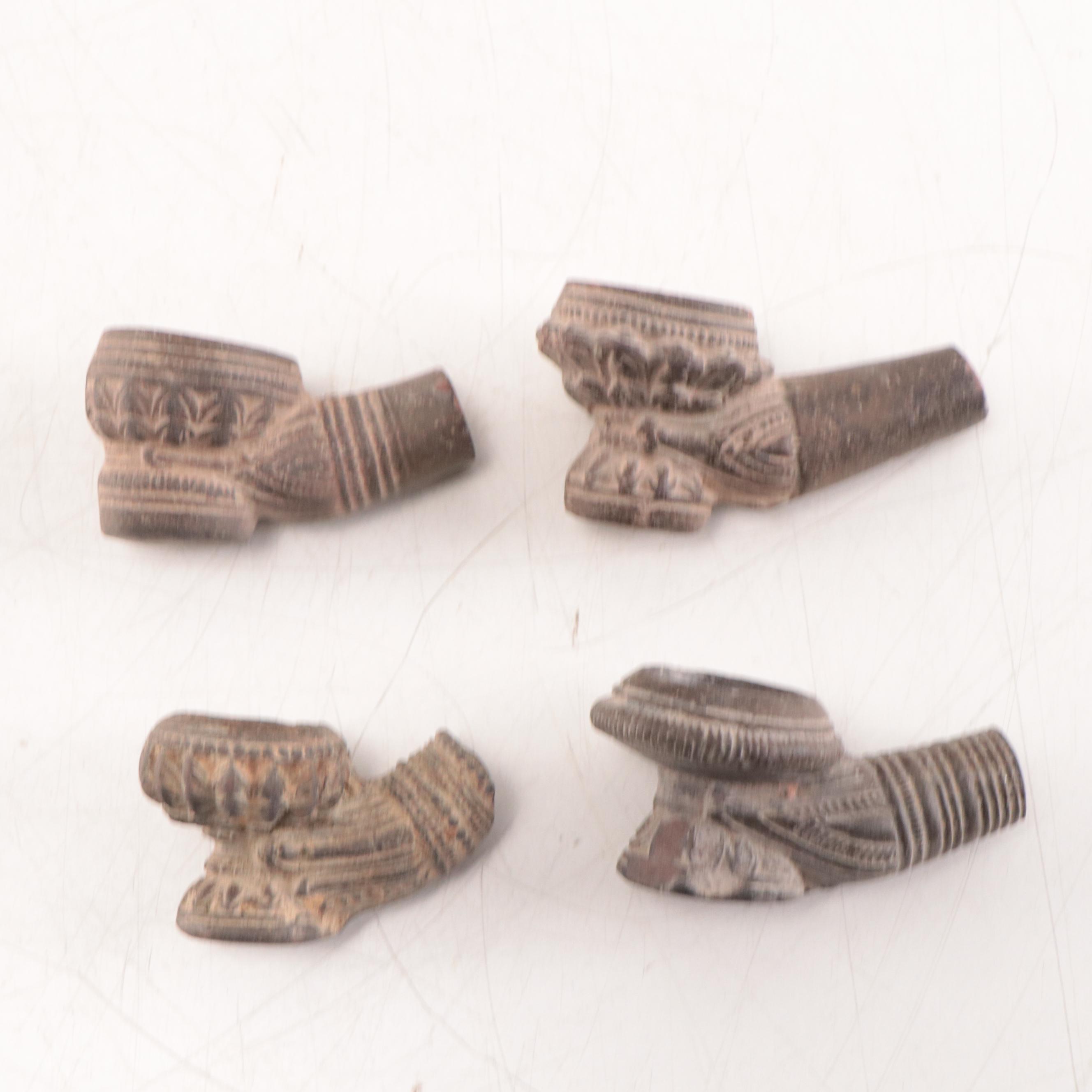 Laotian Khmer Stoneware Pipe Bowls, Circa 1300