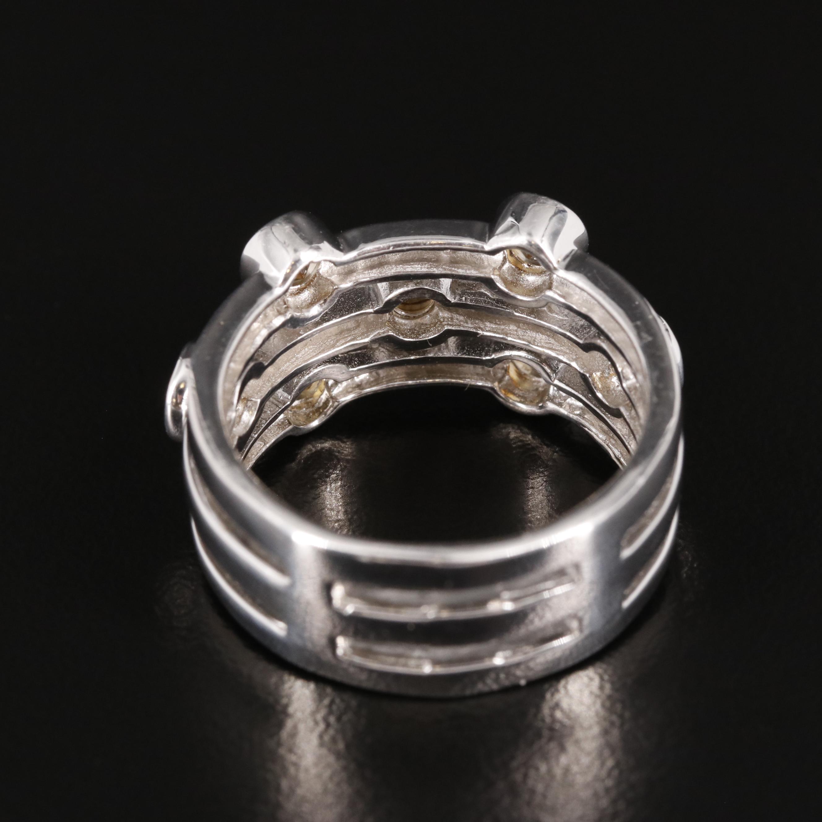 Sterling and Citrine Open Work Ring