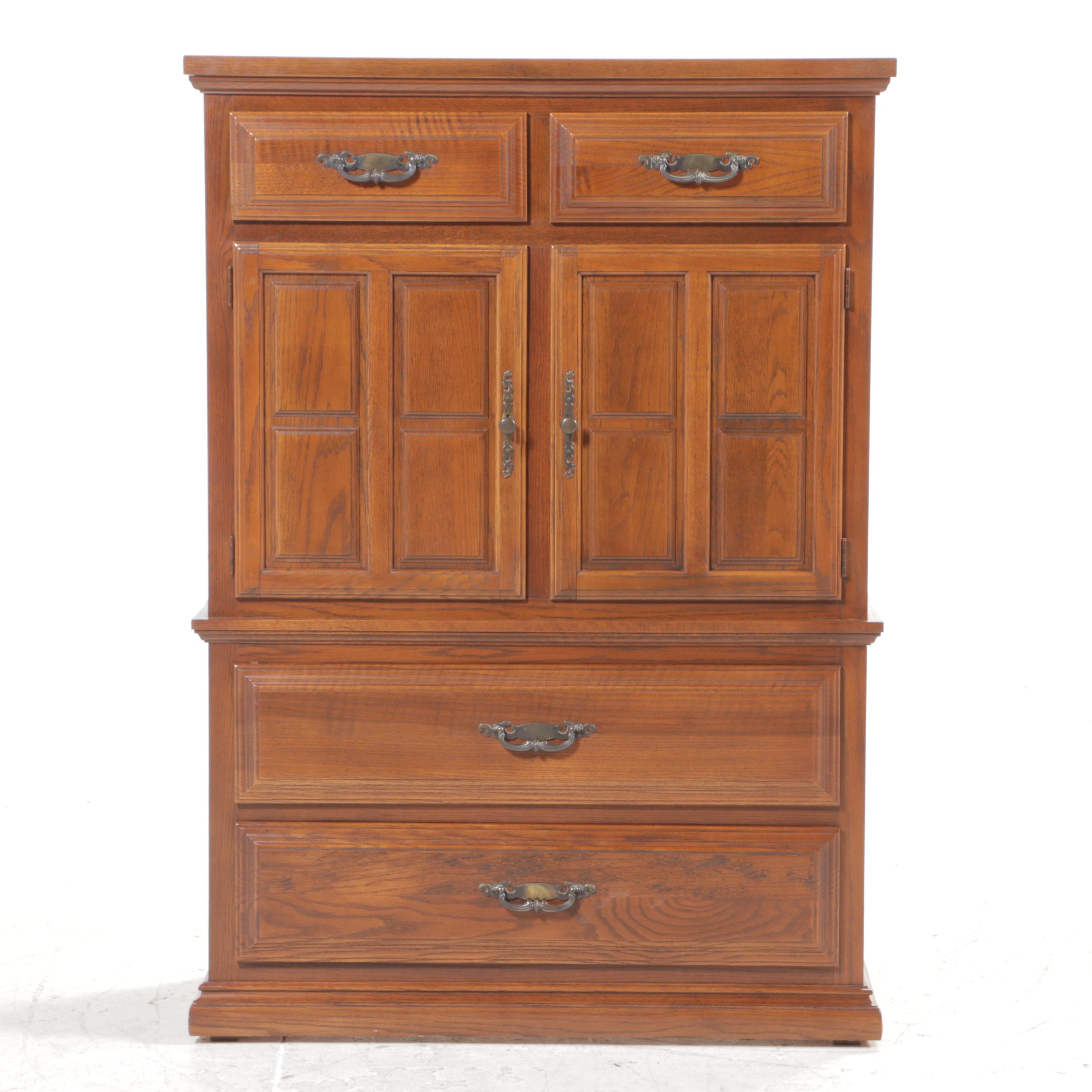 Kroehler French Provincial Style Oak Clothes Press