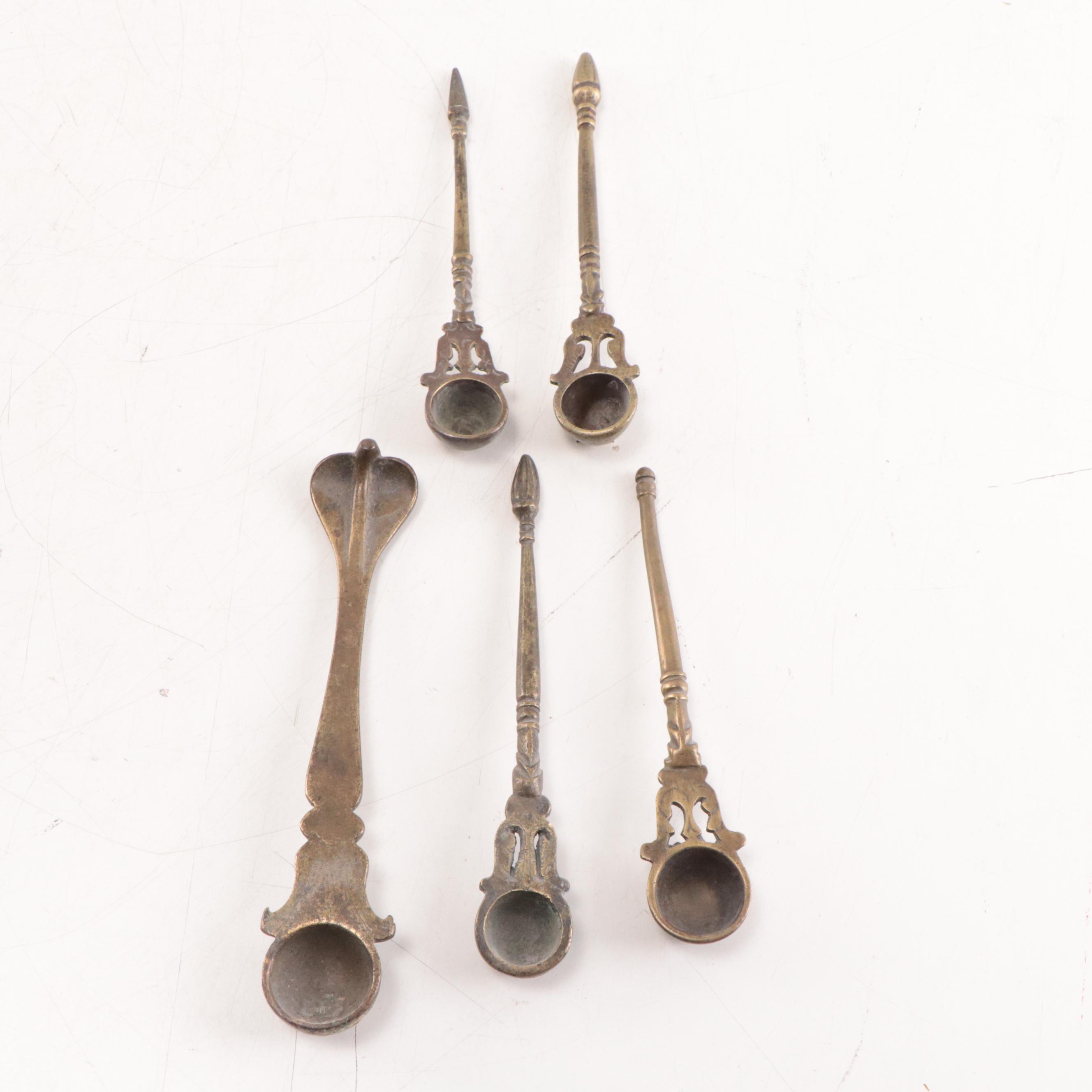 Nepalese Brass Puja Spoons, Early 20th Century