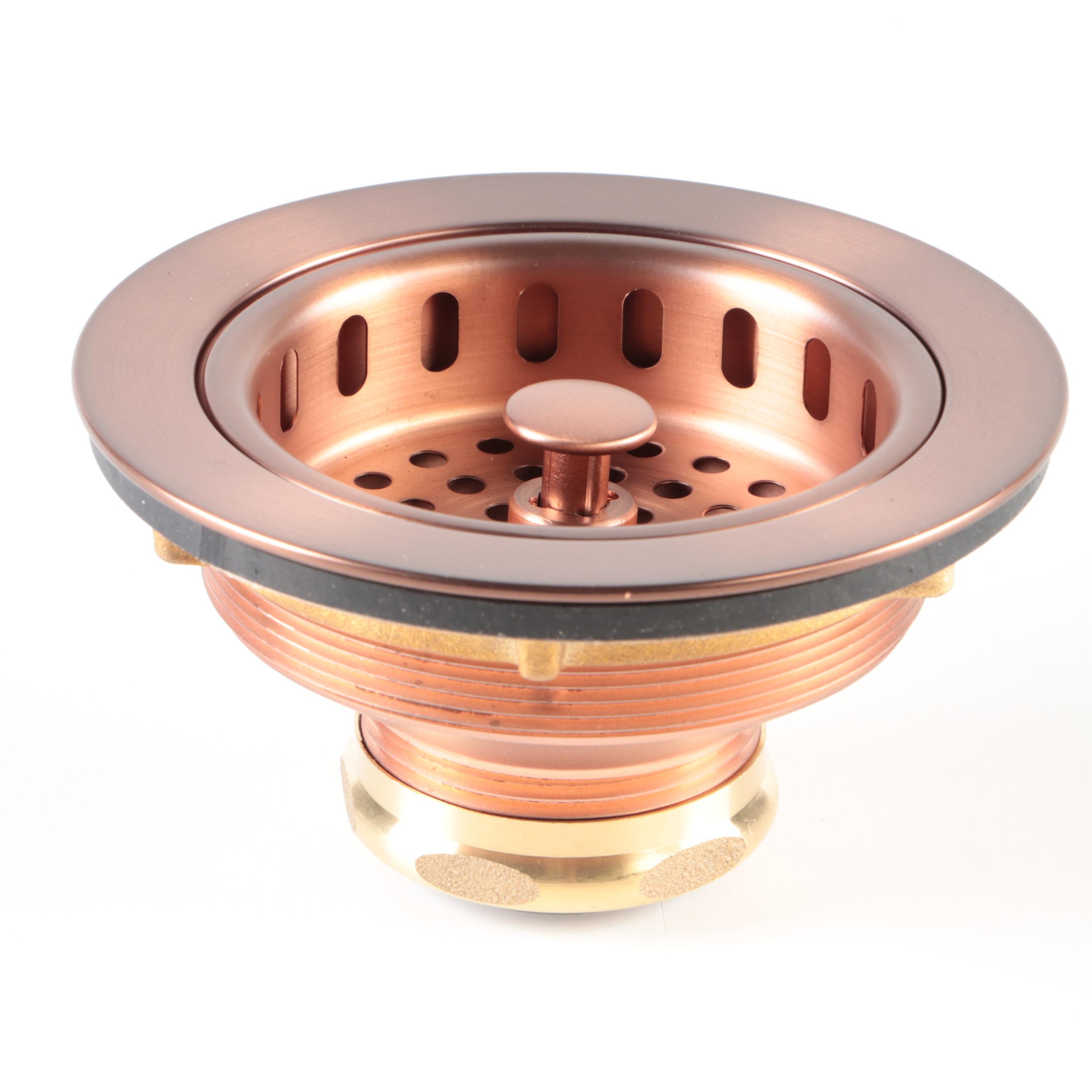 Antiqued Copper Finish Pull-Down Kitchen Faucet with Basket Strainer