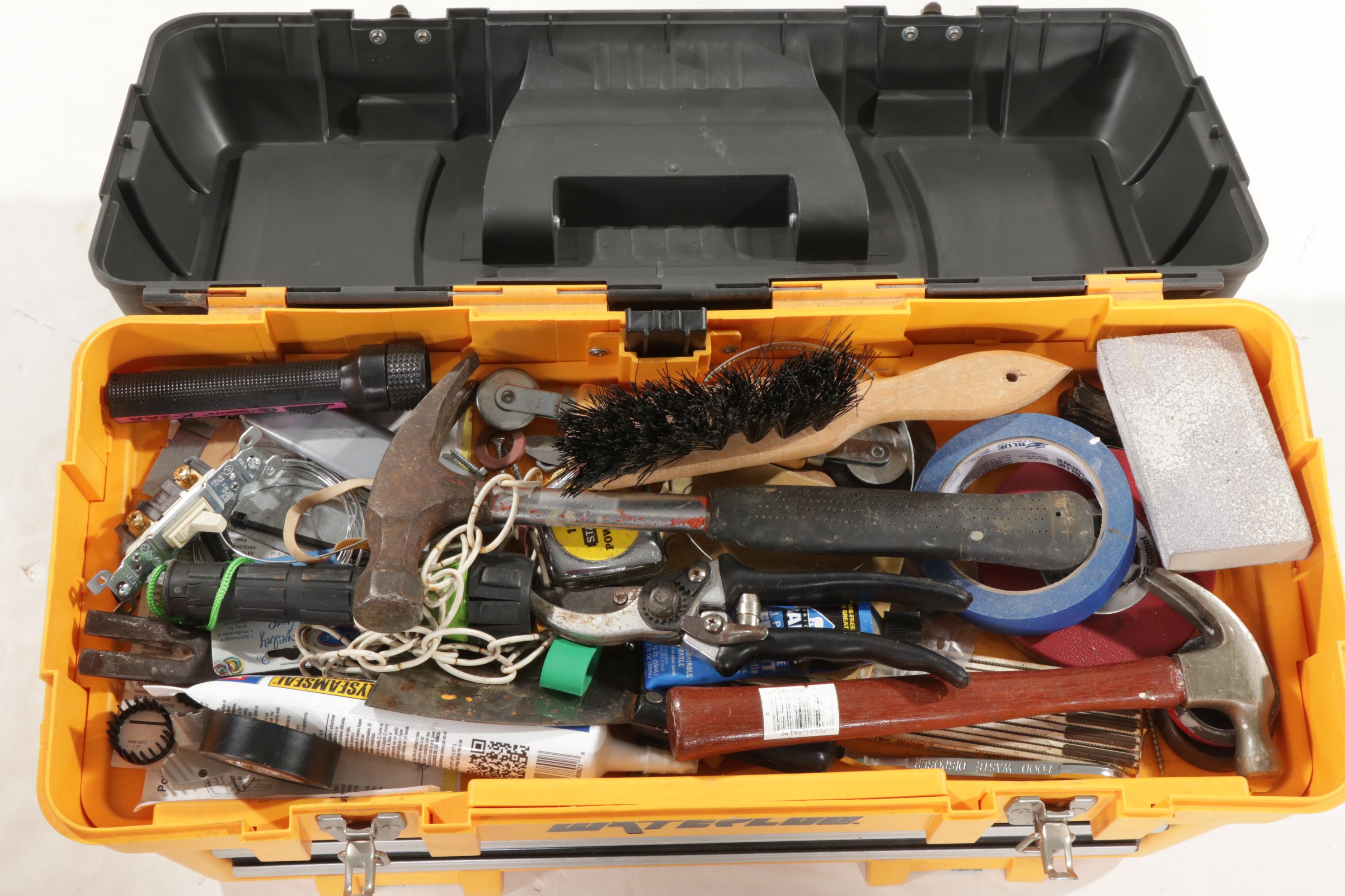 Waterloo Lift-Top and Three-Drawer Portable Tool Chest with Assorted Tools