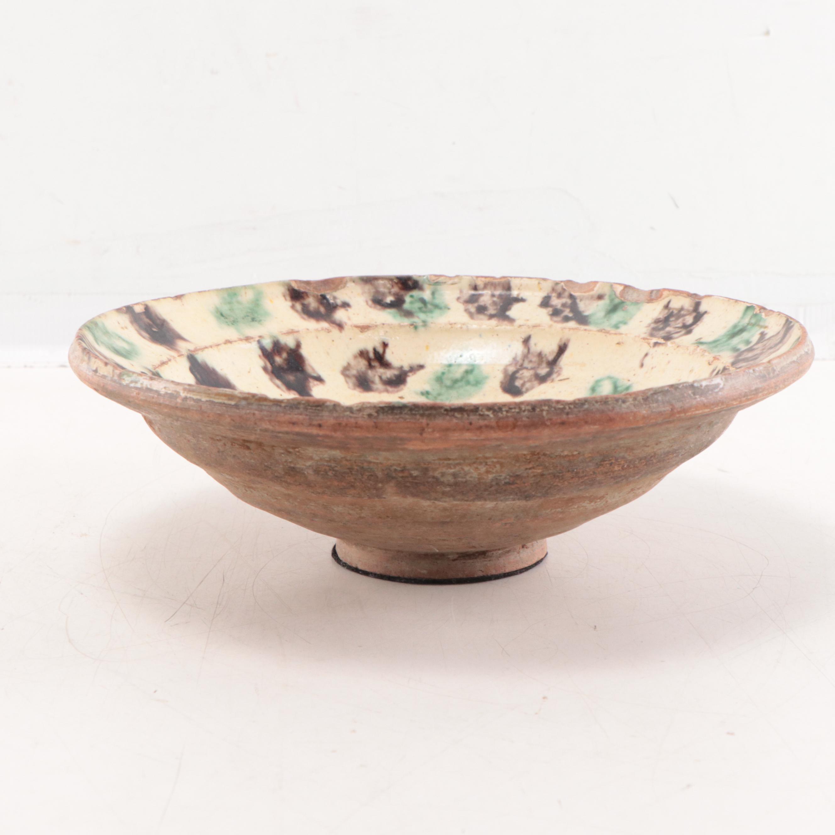 Afghani Nishapur Style Earthenware Serving Bowl