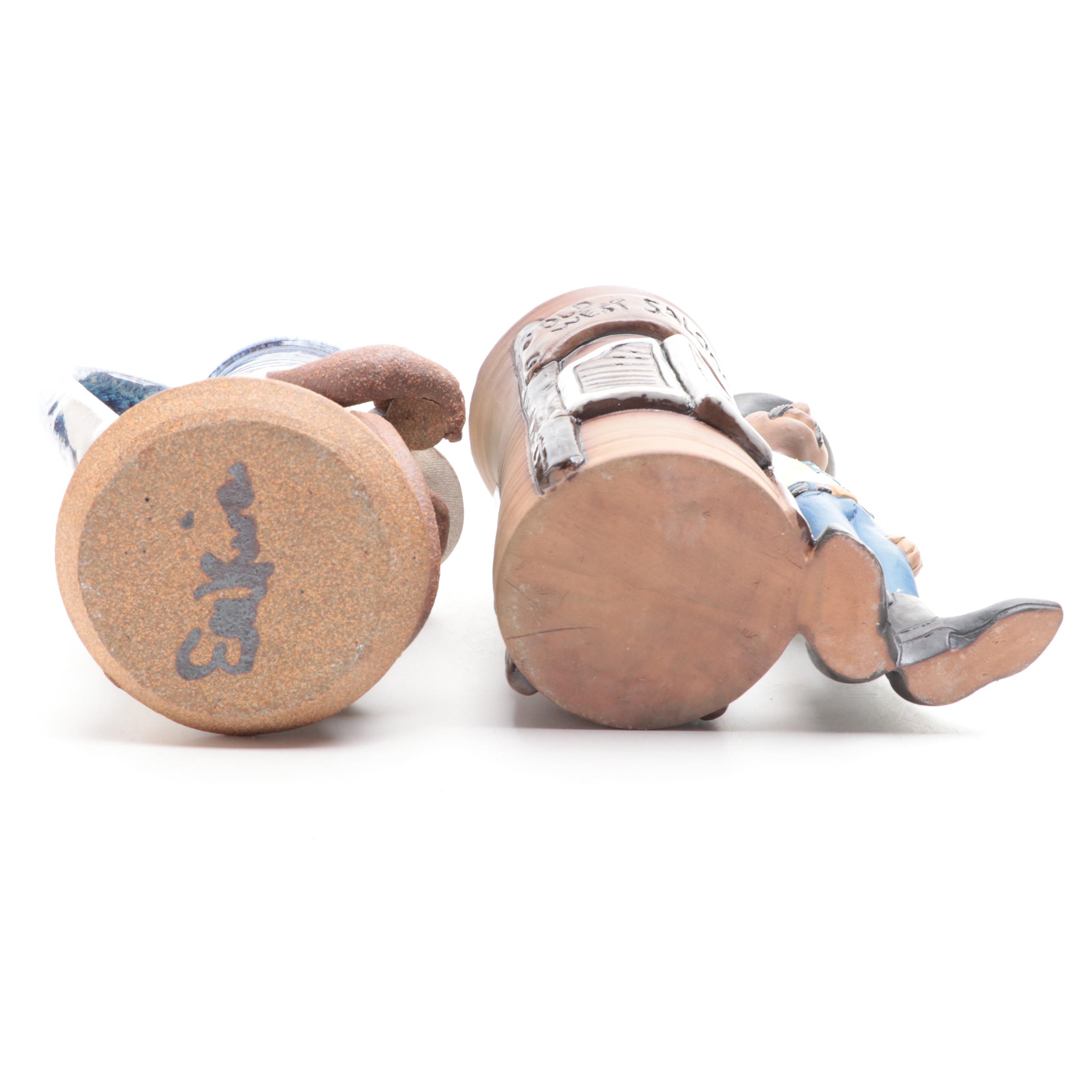 Studio Pottery Character Mugs and Figurine