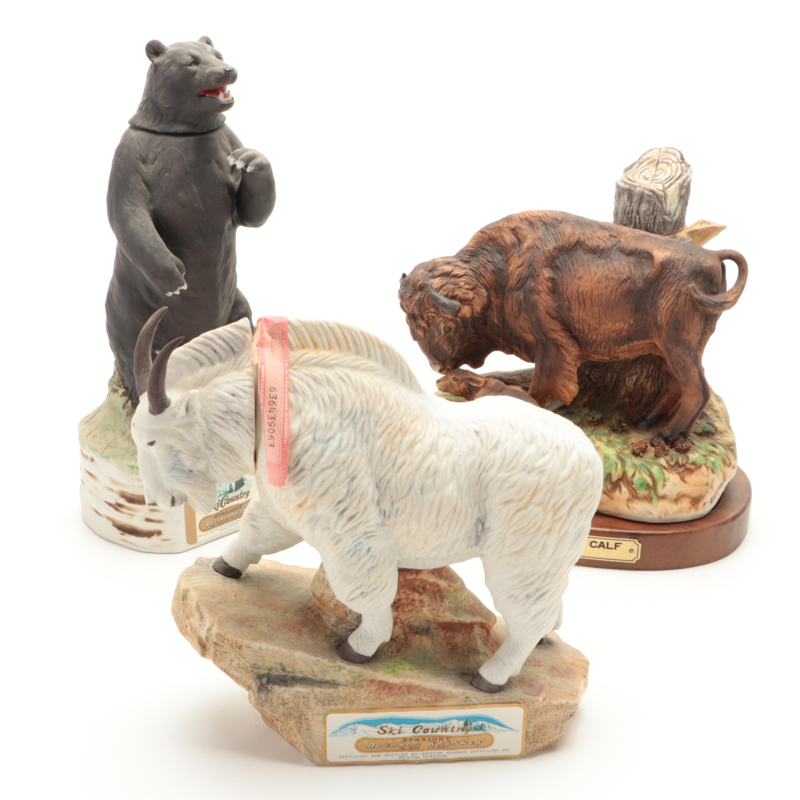 Ski-Country "Brown Bear" and Other Figural Ceramic Decanter