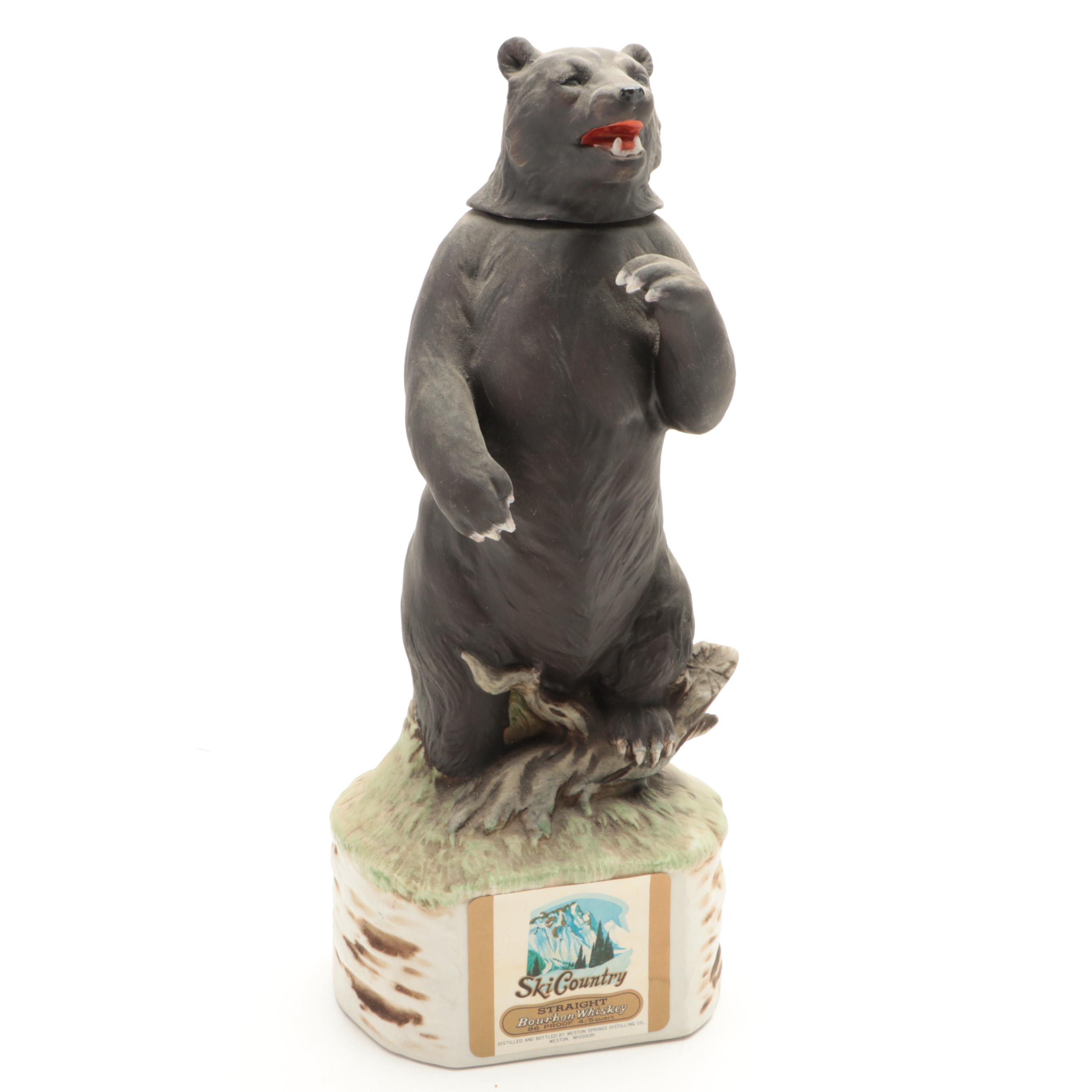 Ski-Country "Brown Bear" and Other Figural Ceramic Decanter