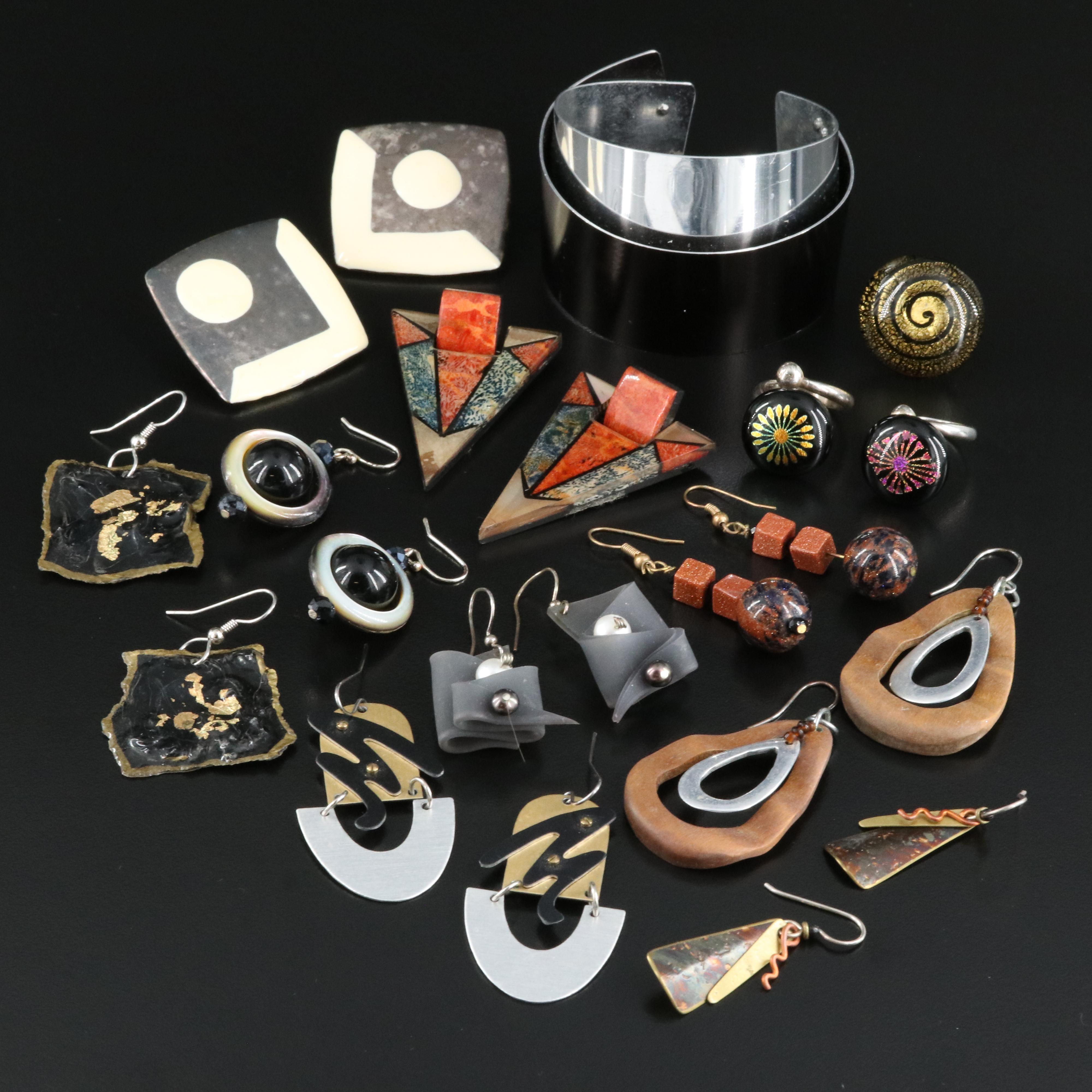 Assorted Jewelry Including Sterling, Jon Klar, Les Bernard, Coral and Pearl