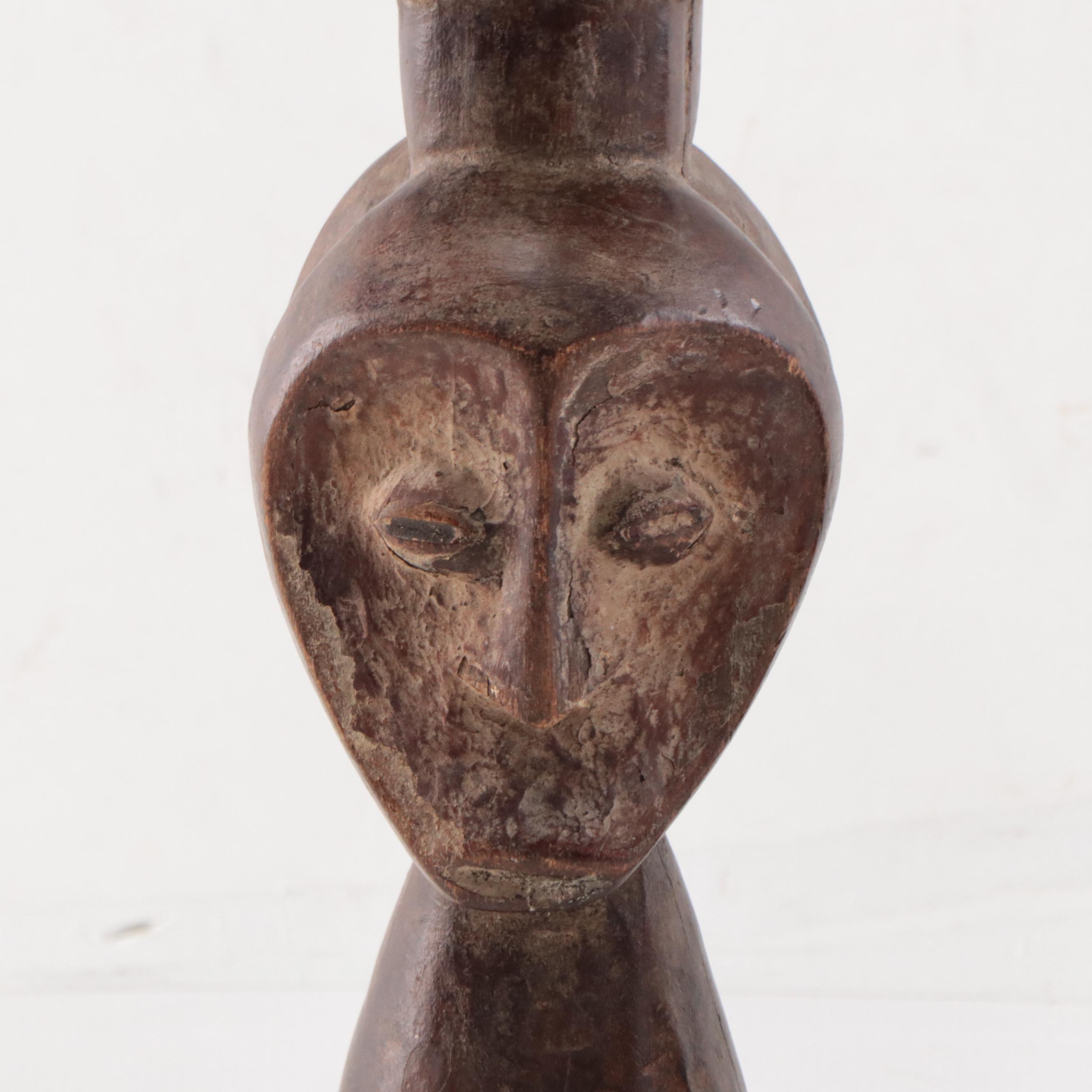 Lega (DRC) Carved Wood Janiform Bwami and Iginga Figures