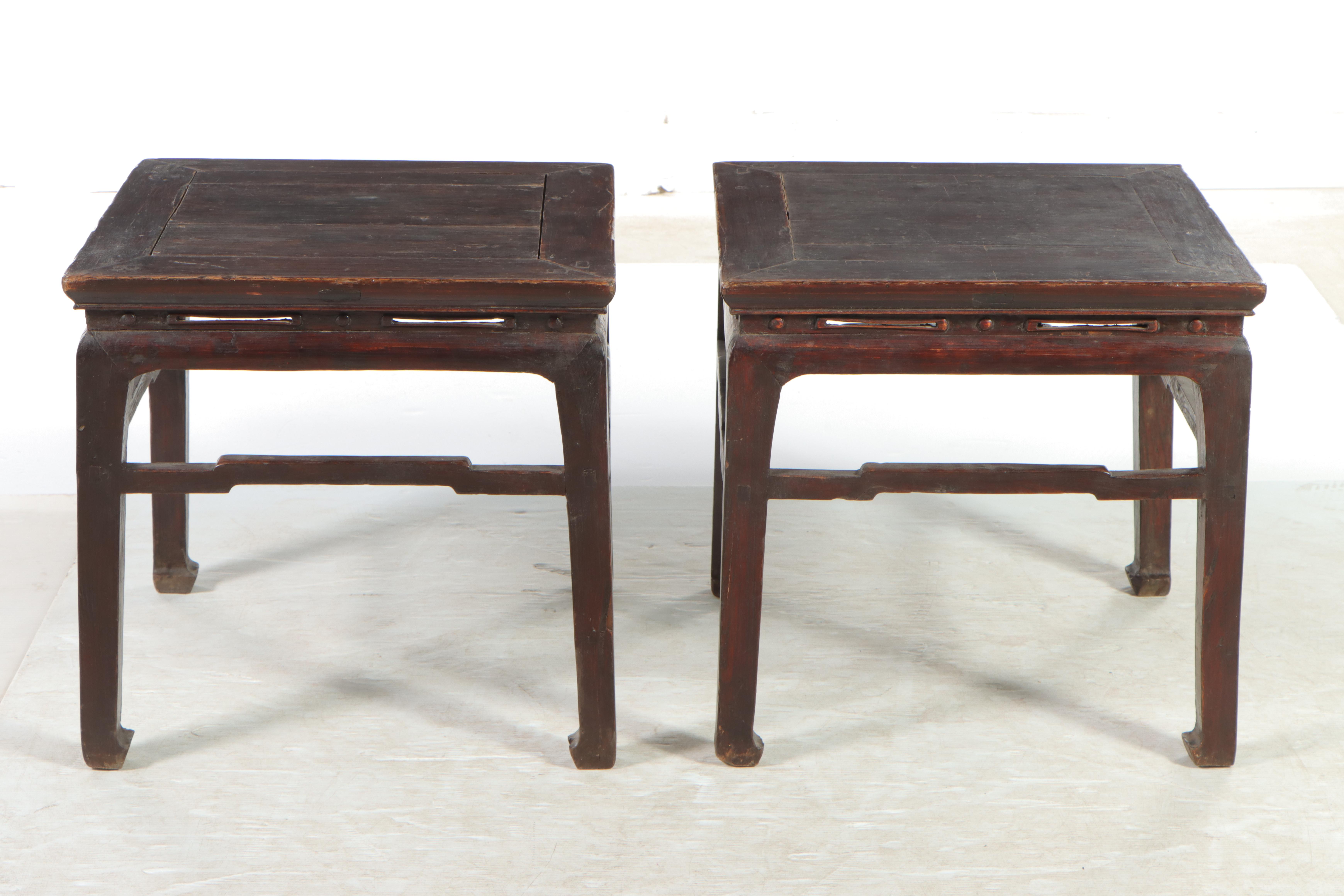 Pair of Chinese Hardwood Side Tables