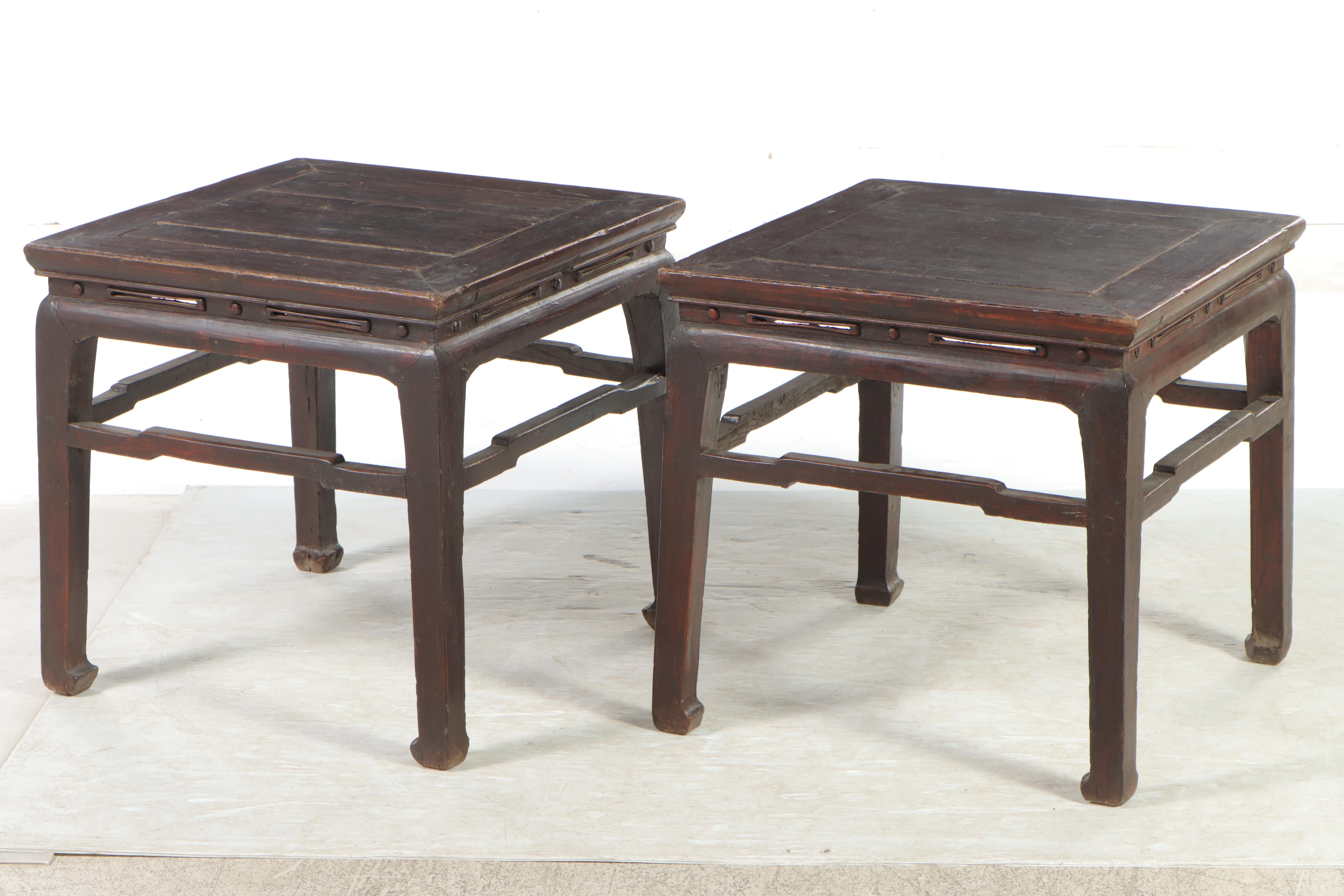 Pair of Chinese Hardwood Side Tables