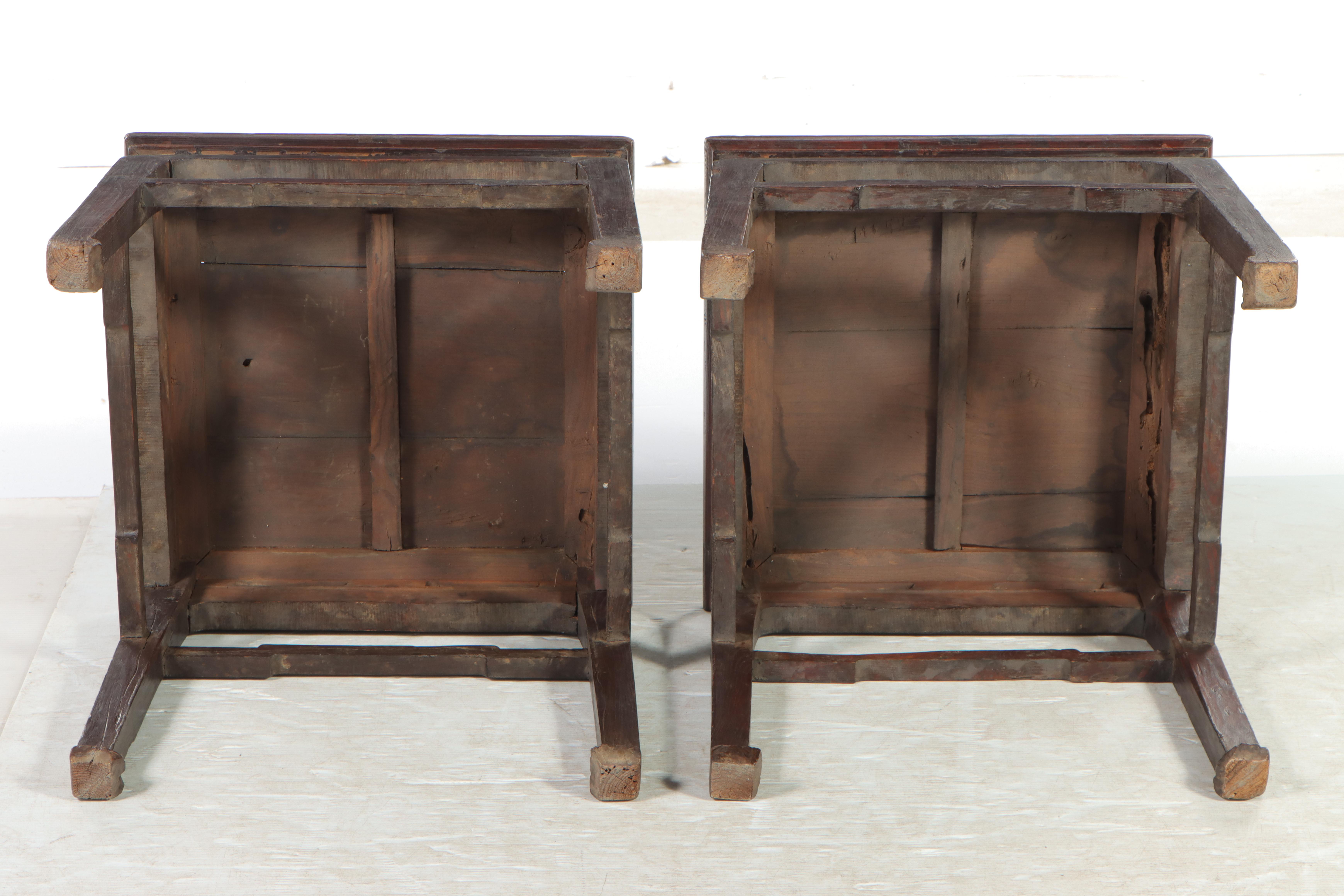 Pair of Chinese Hardwood Side Tables