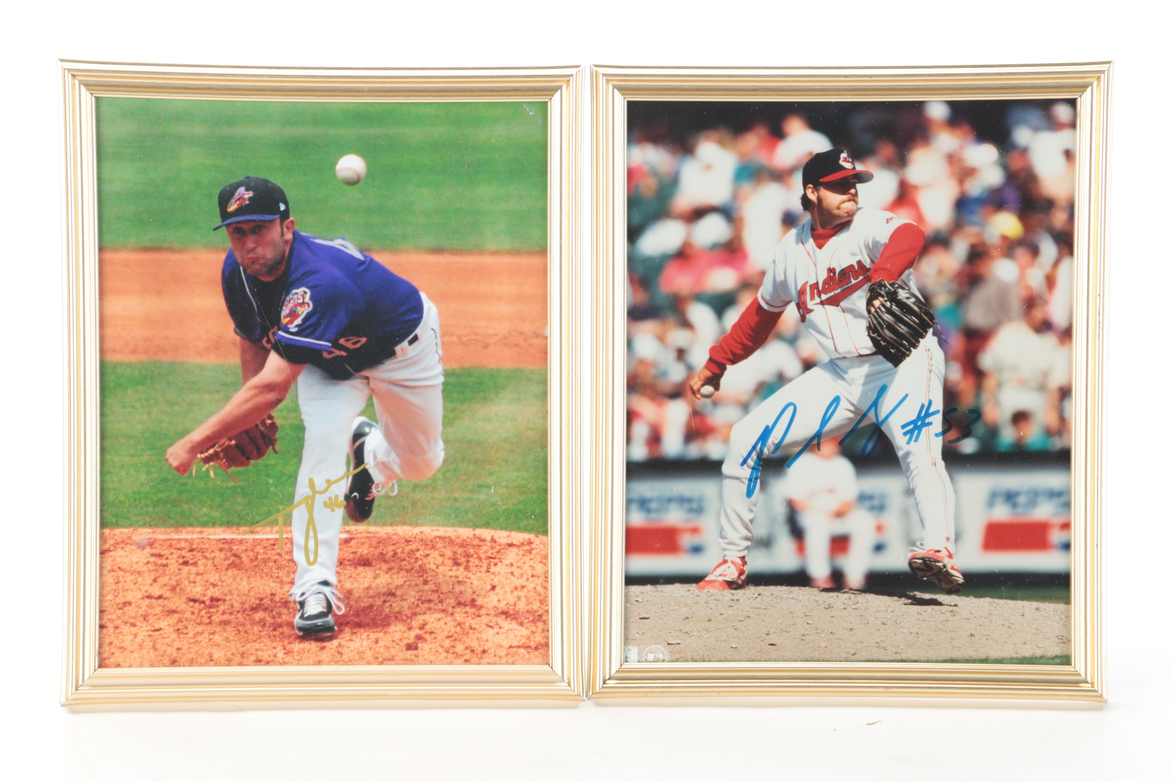 Cleveland Indians Signed Giclées with Signed Baseballs, Flag, Bats and More