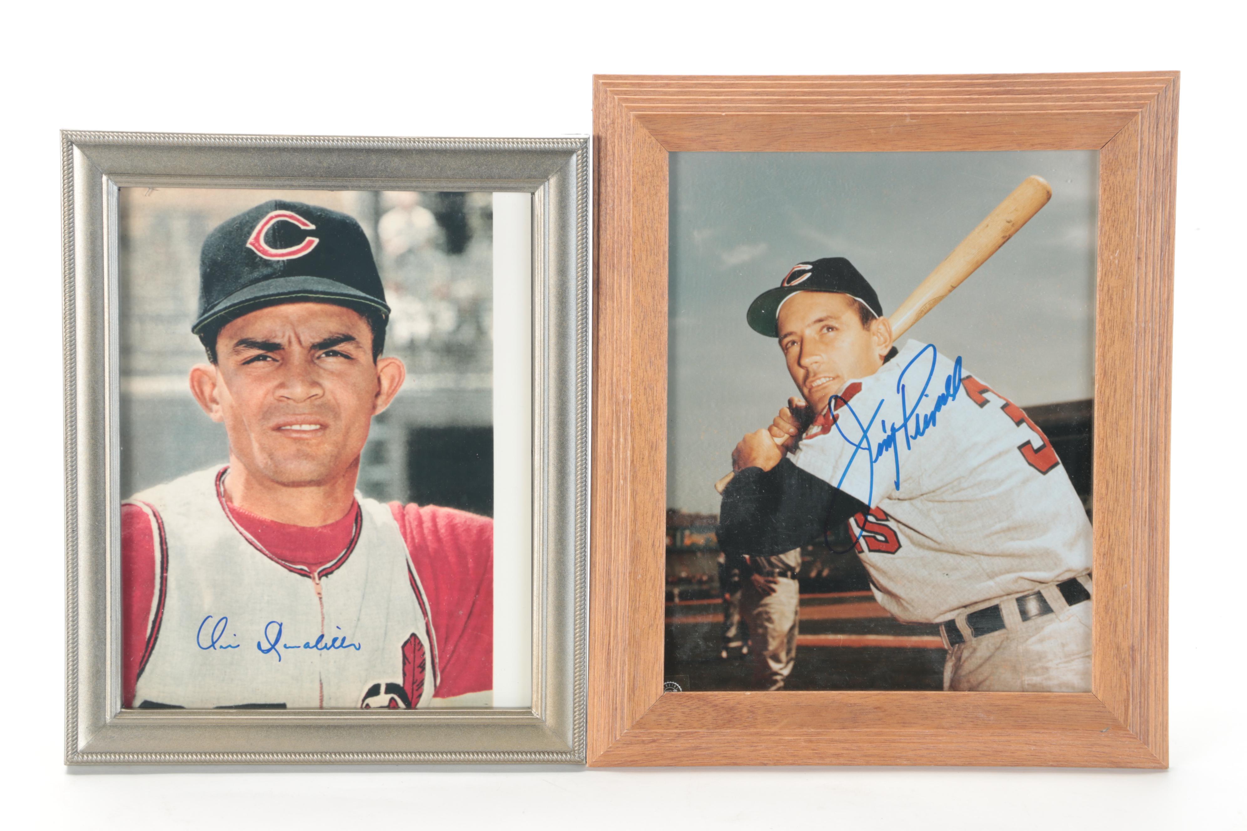 Cleveland Indians Signed Giclées with Signed Baseballs, Flag, Bats and More