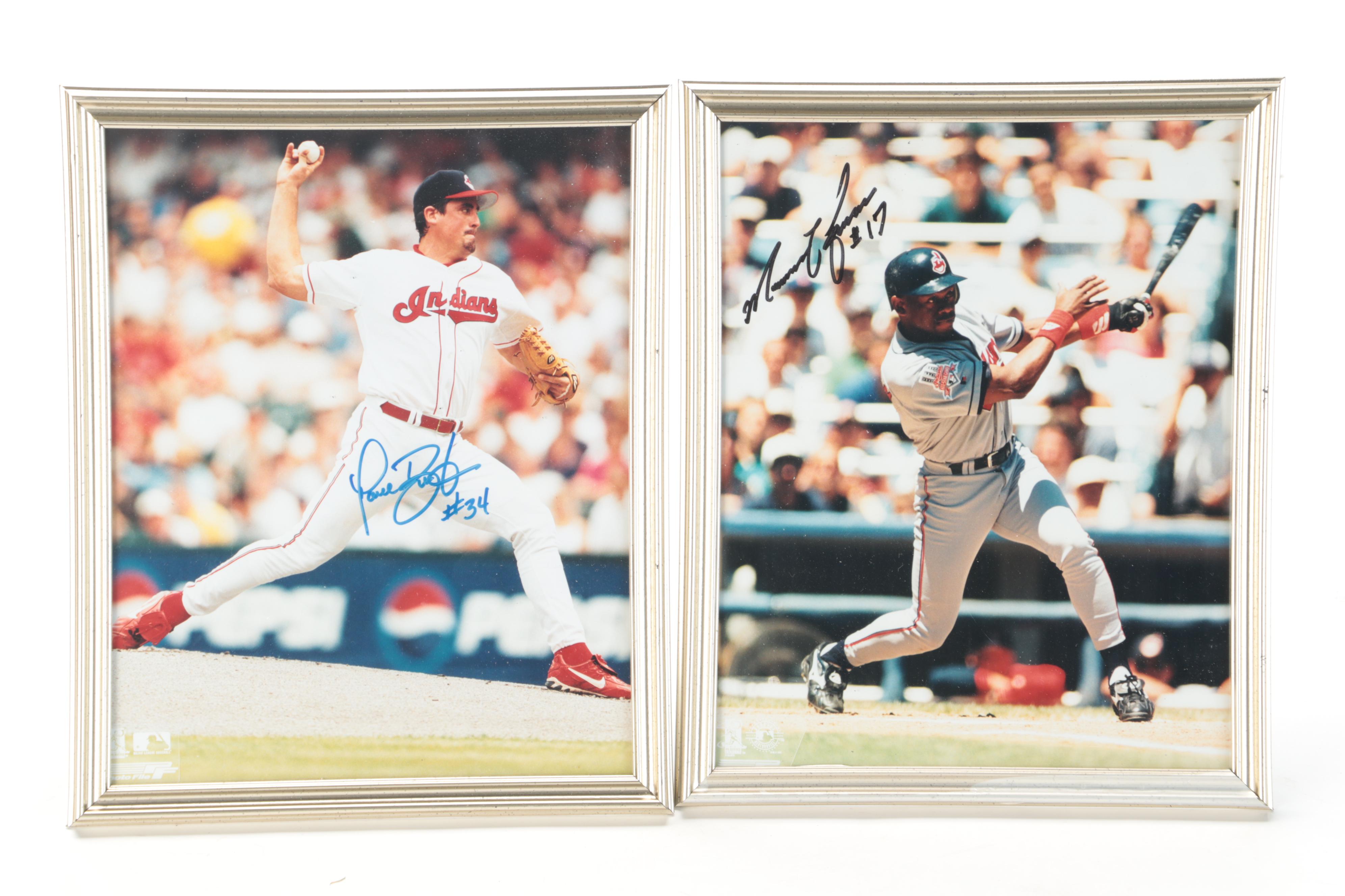 Cleveland Indians Signed Giclées with Signed Baseballs, Flag, Bats and More