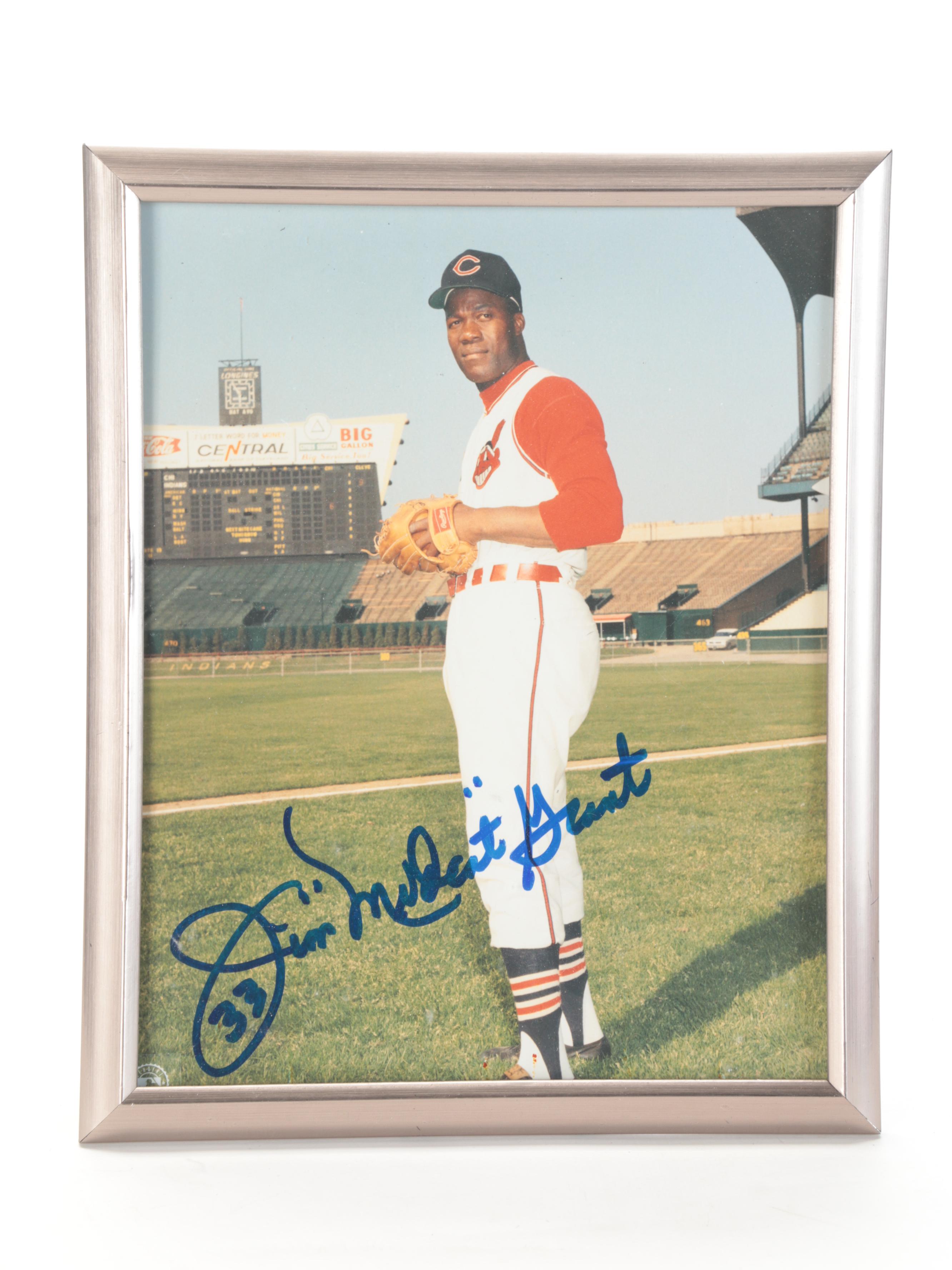 Cleveland Indians Signed Giclées with Signed Baseballs, Flag, Bats and More