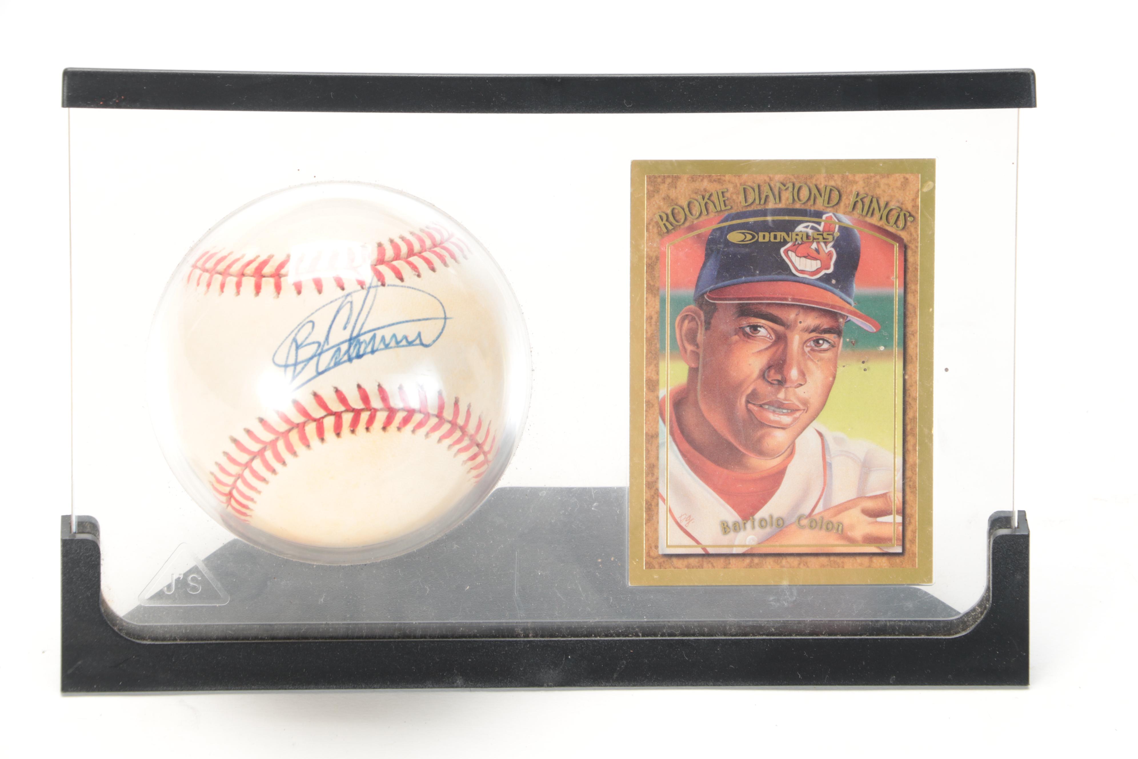 Cleveland Indians Signed Giclées with Signed Baseballs, Flag, Bats and More