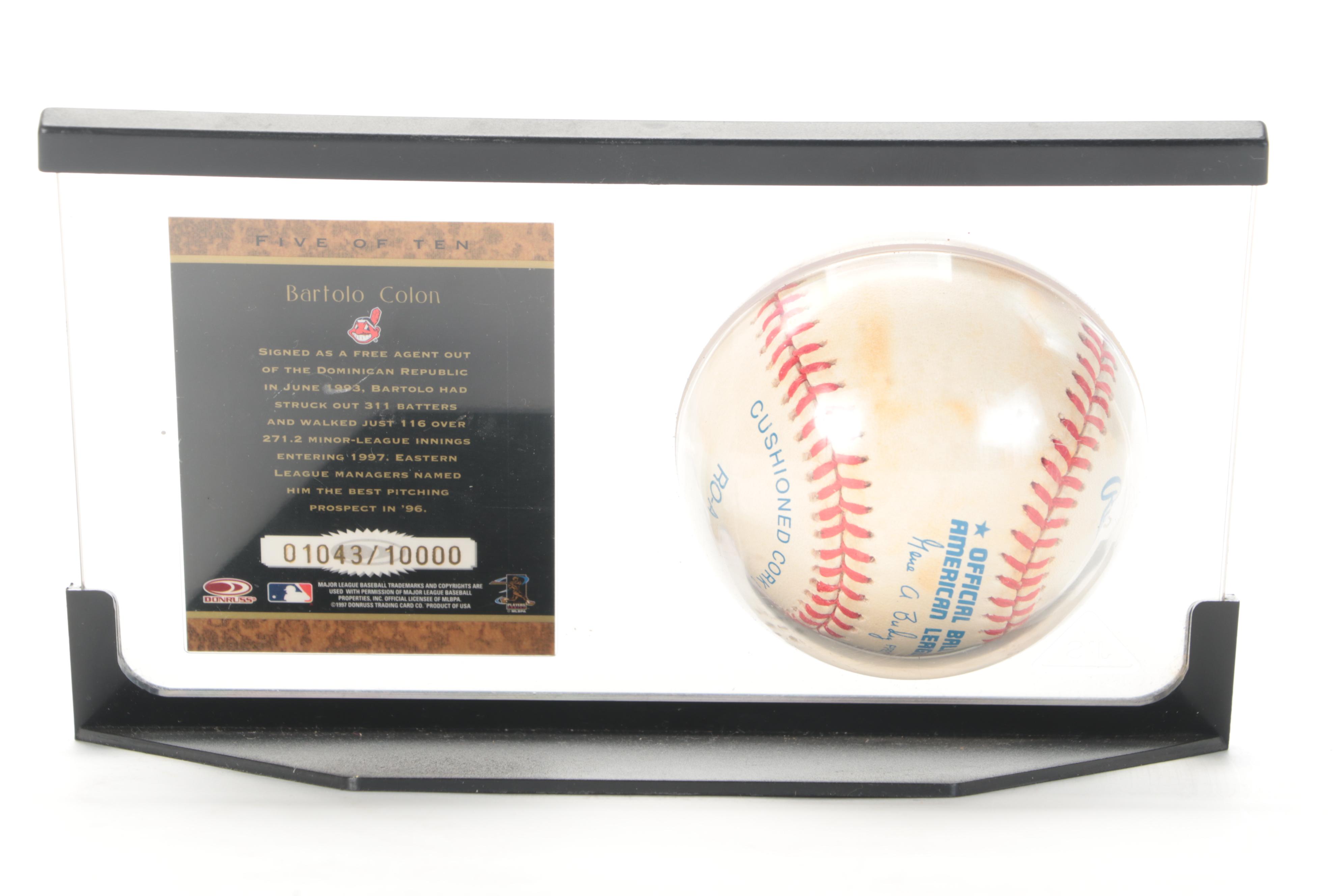 Cleveland Indians Signed Giclées with Signed Baseballs, Flag, Bats and More