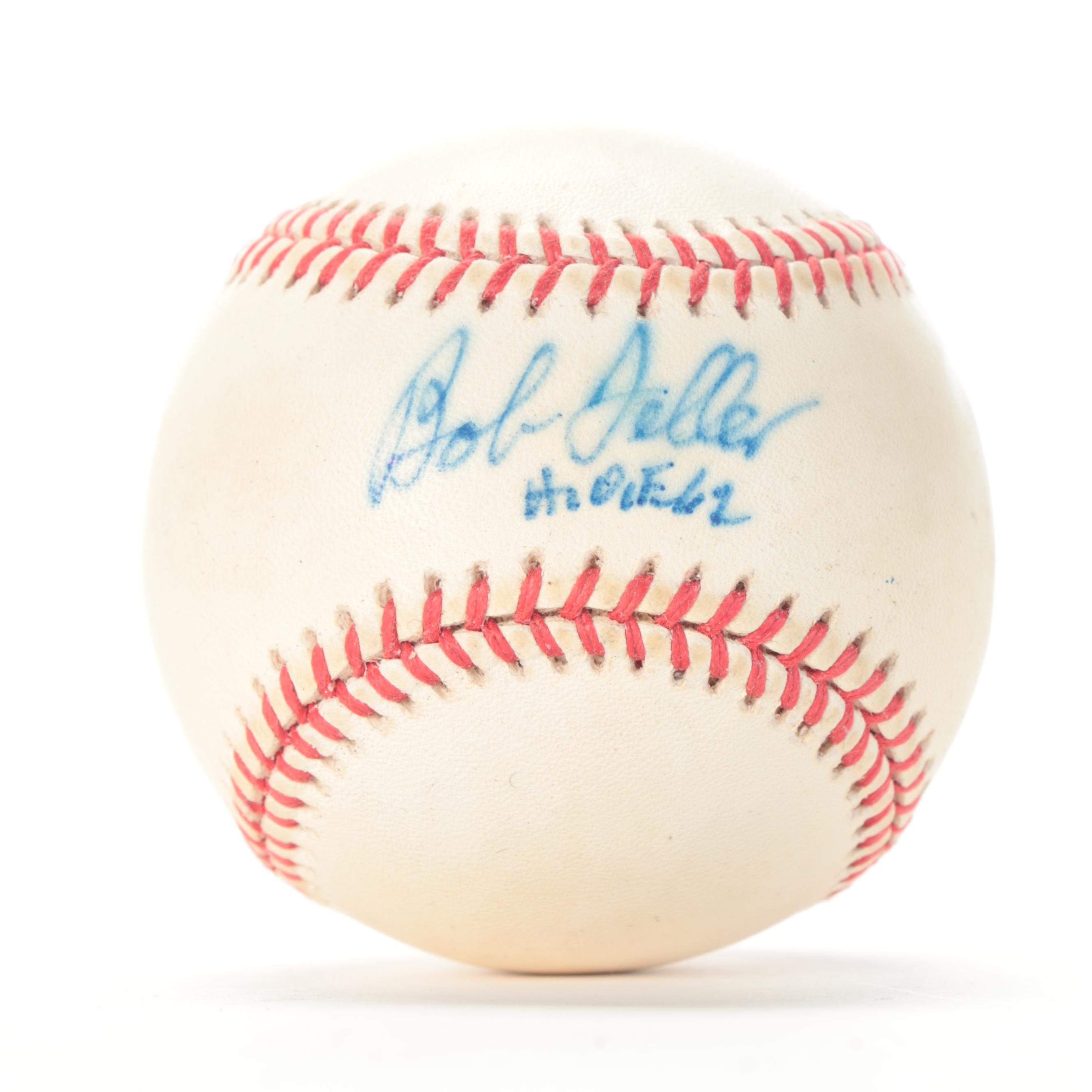 Cleveland Indians Signed Giclées with Signed Baseballs, Flag, Bats and More