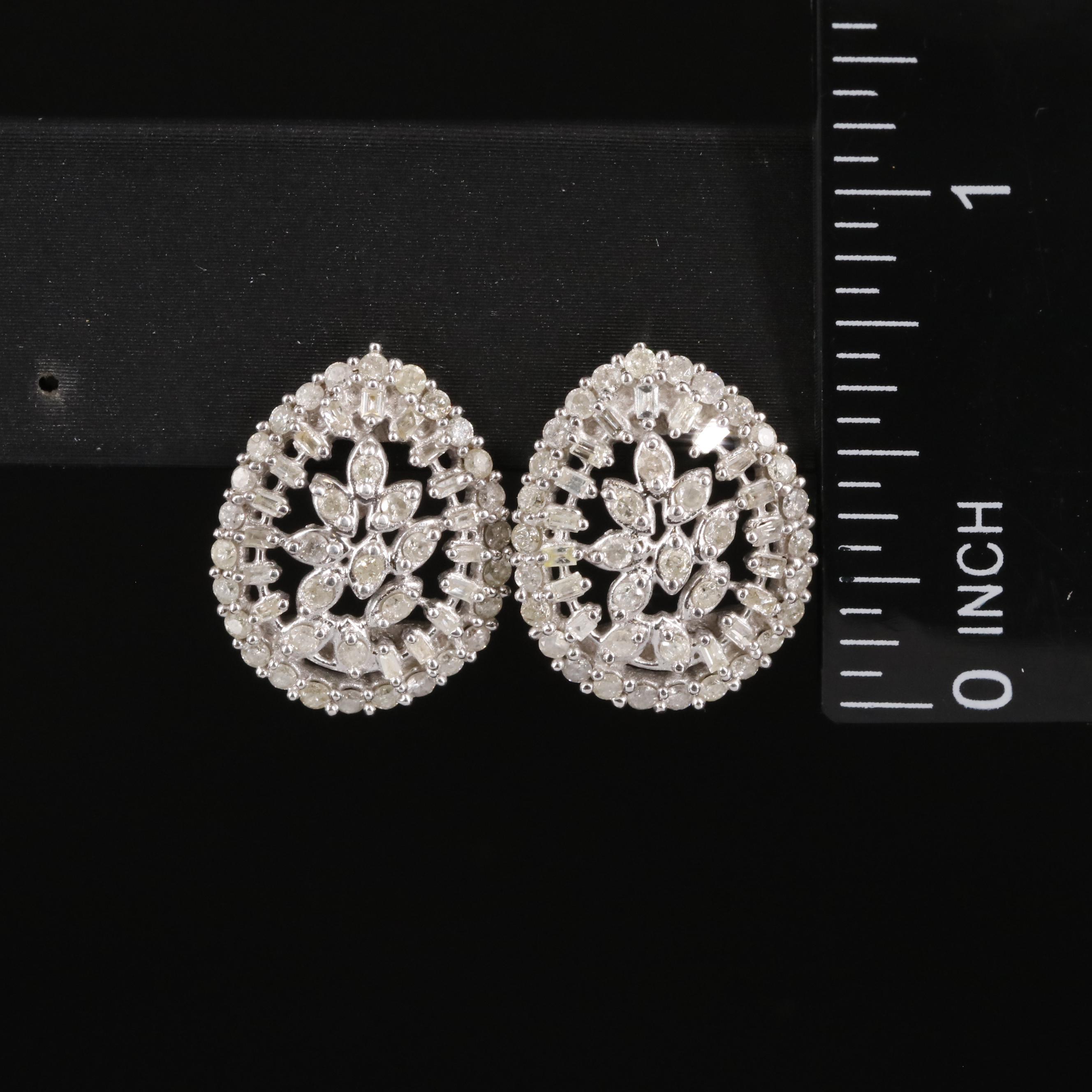 Sterling and Diamond Drop Earrings