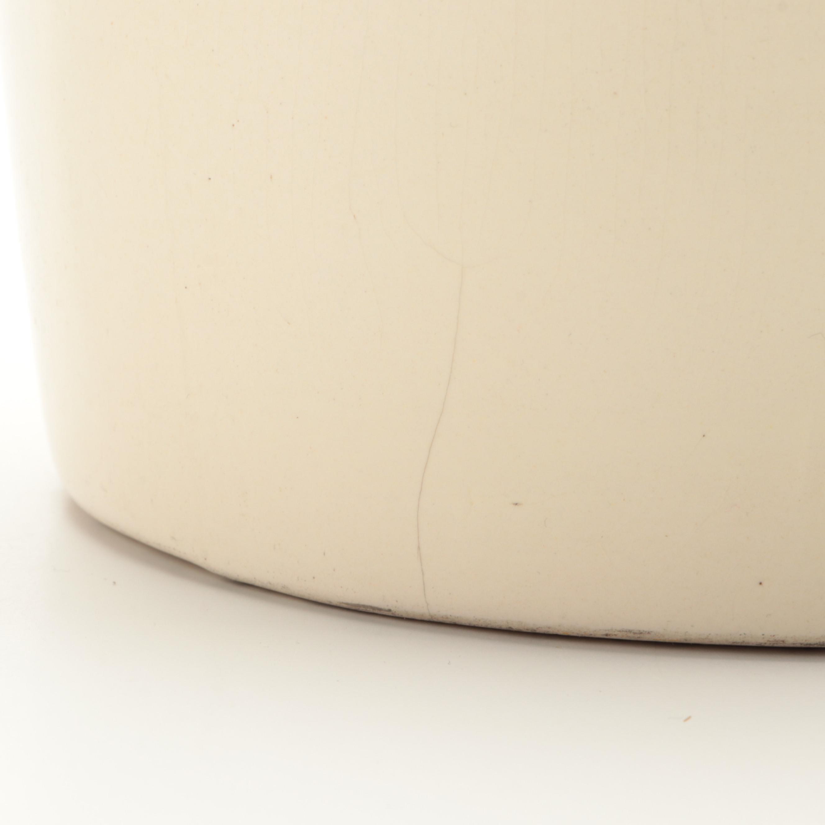 Blue Banded Creamware Wine Cooler