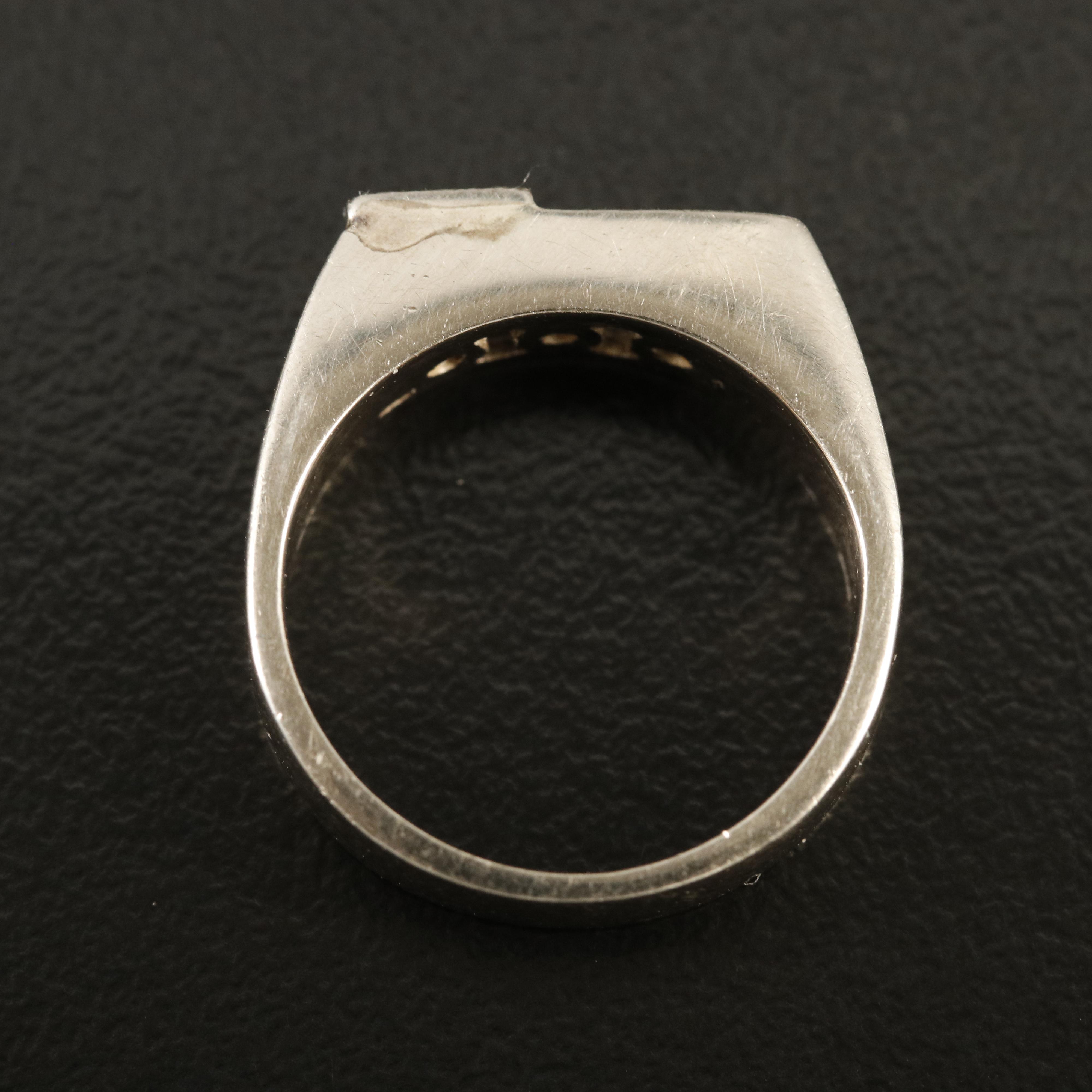 14K Diamond and Black Onyx Asymmetrical Ring