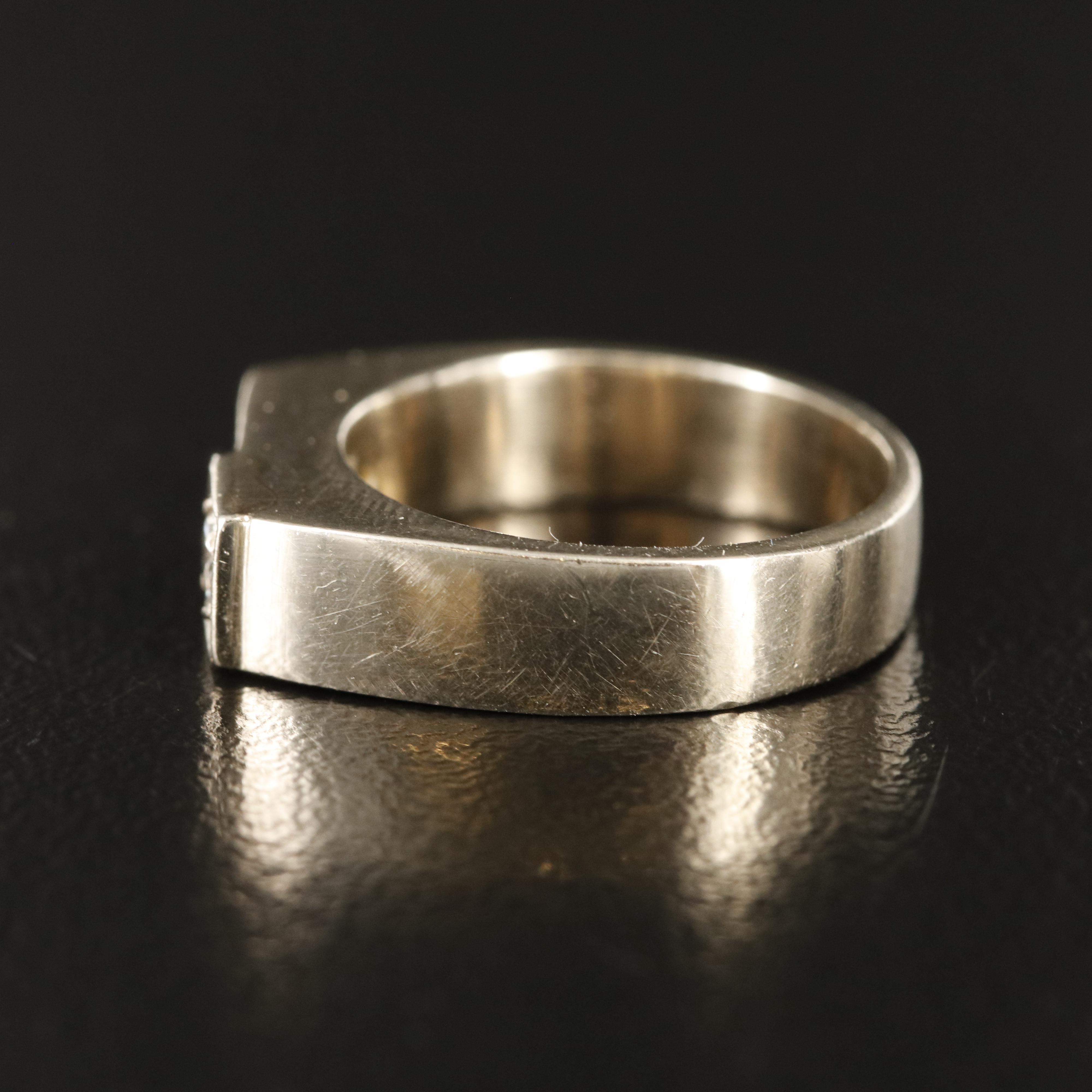 14K Diamond and Black Onyx Asymmetrical Ring