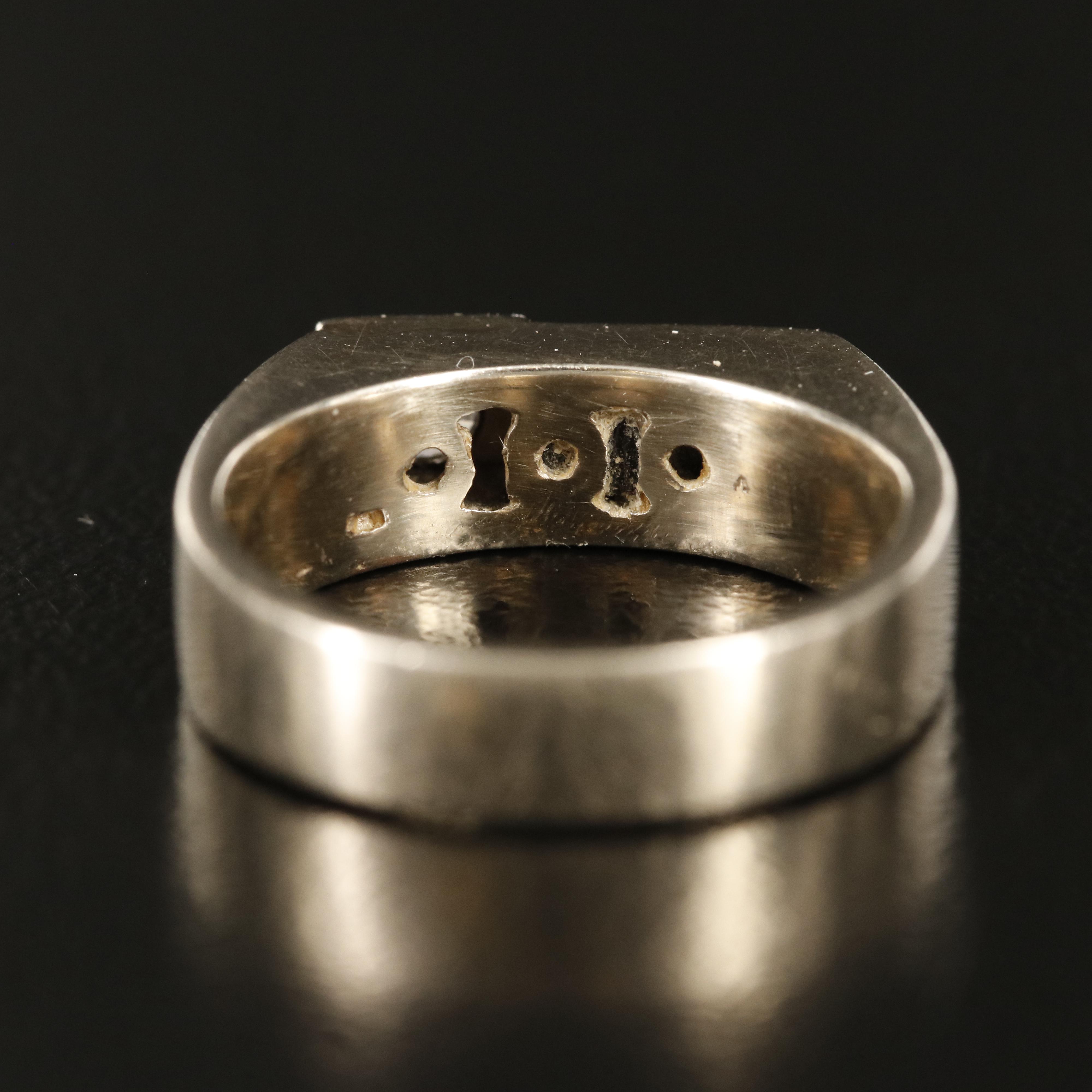 14K Diamond and Black Onyx Asymmetrical Ring