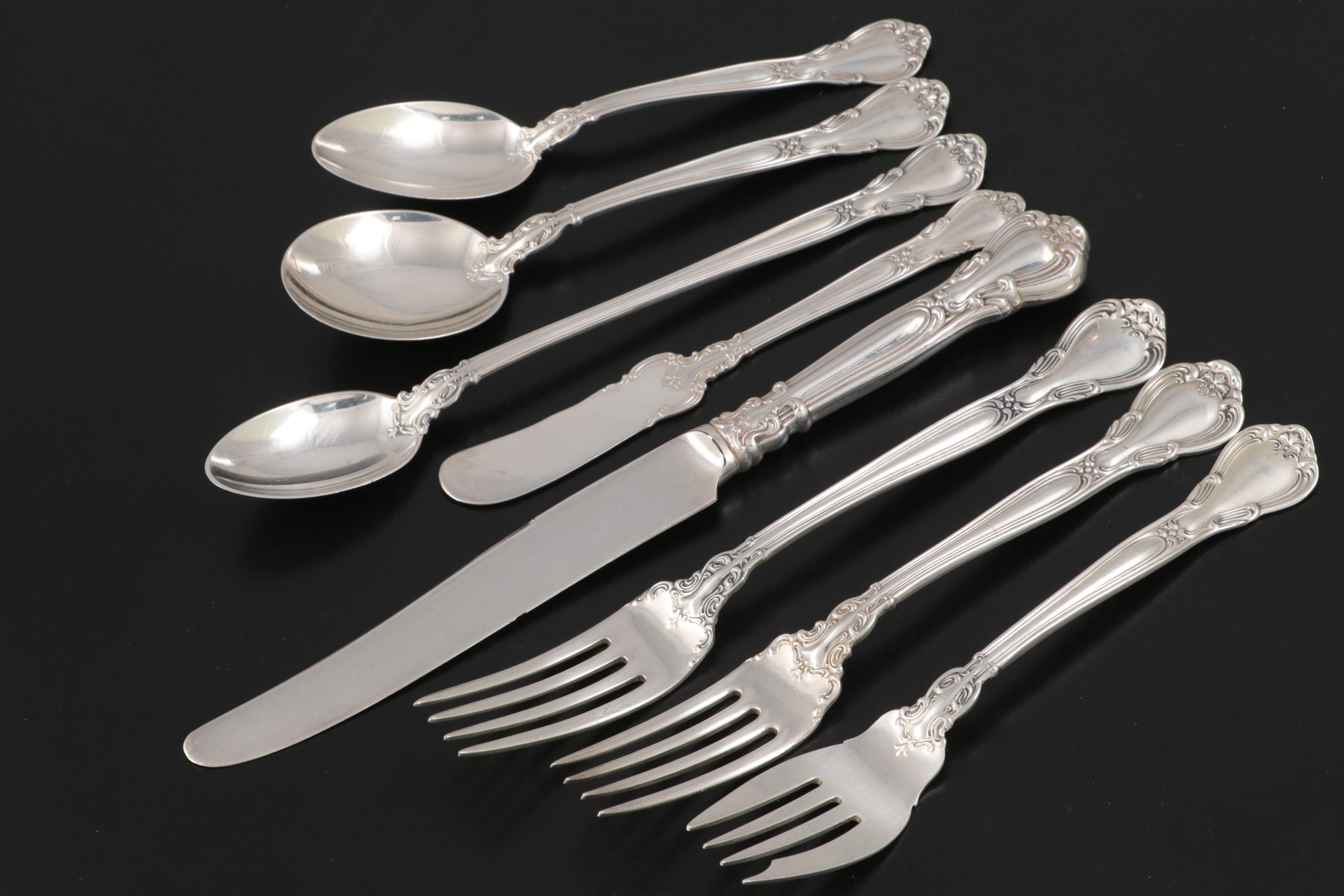 Gorham "Chantilly"and Other Sterling Silver Flatware with Serving Utensils
