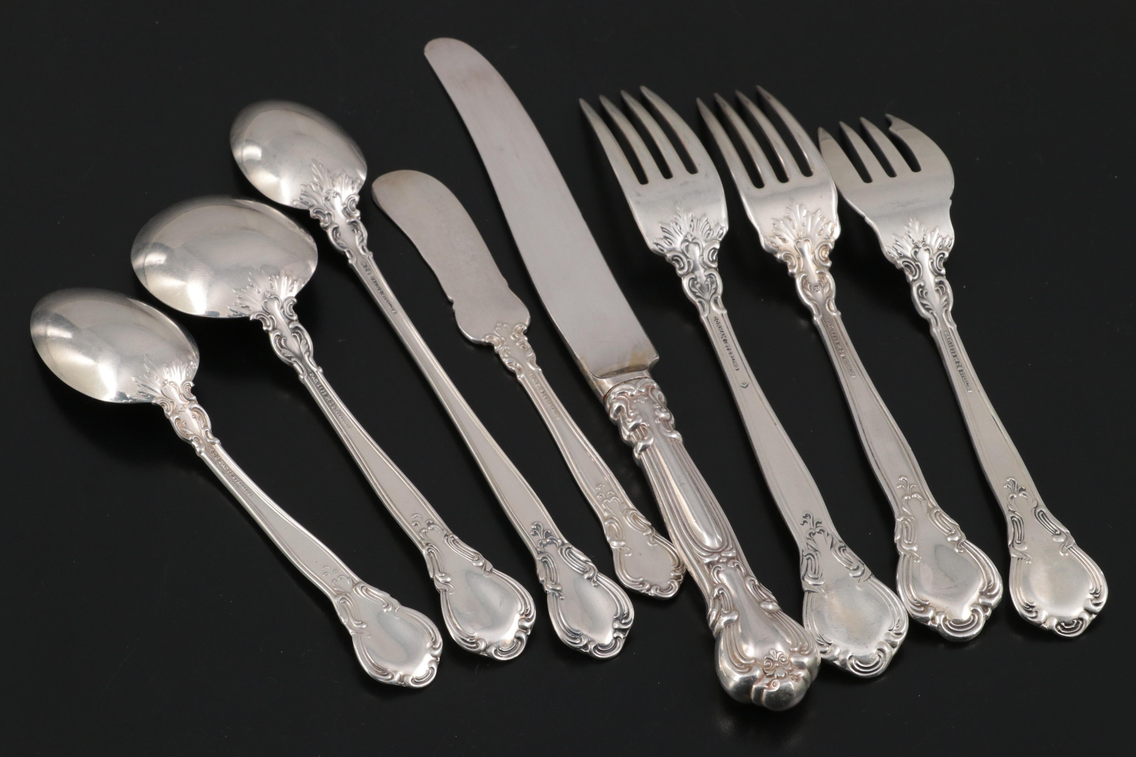 Gorham "Chantilly"and Other Sterling Silver Flatware with Serving Utensils
