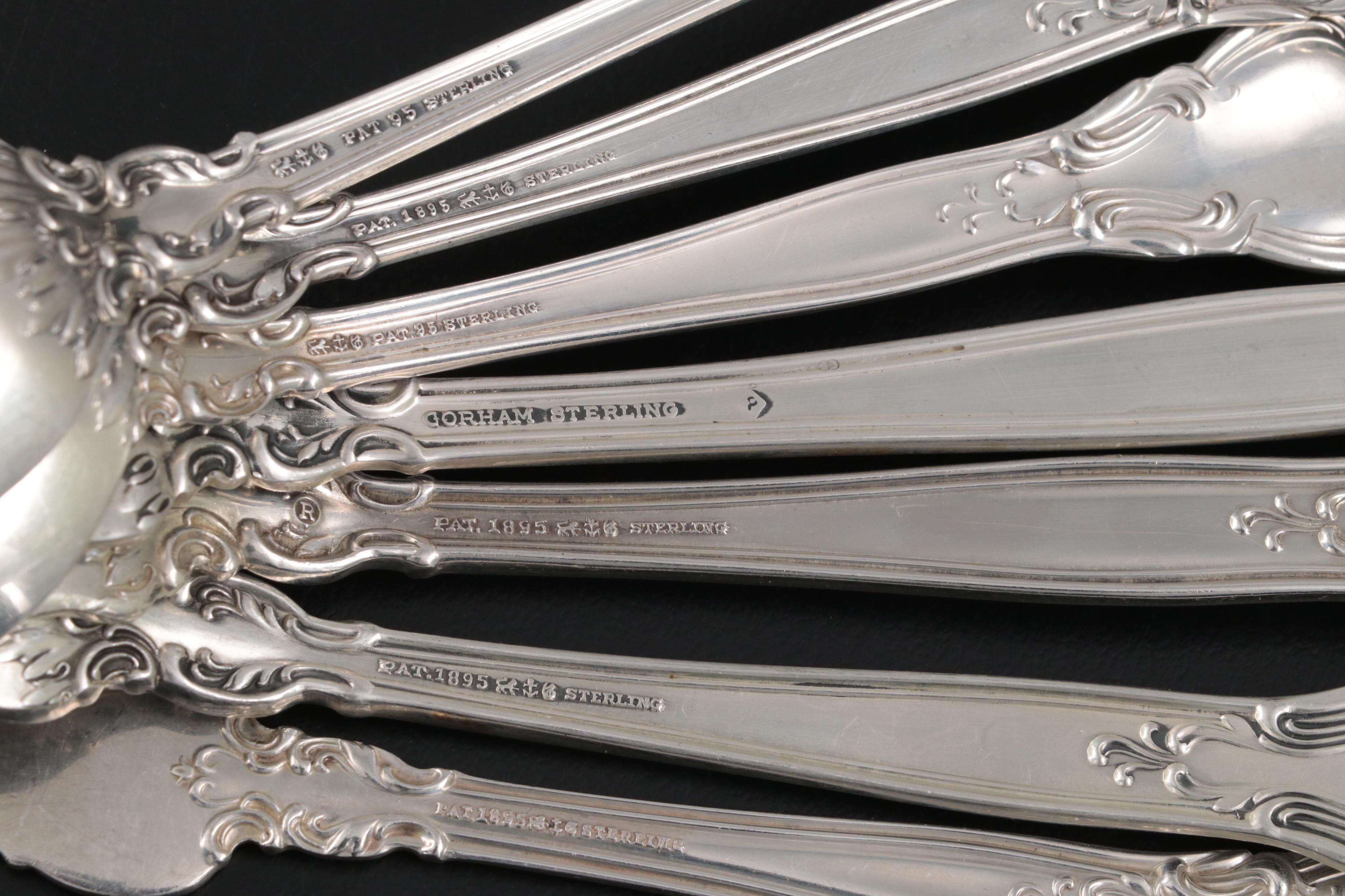 Gorham "Chantilly"and Other Sterling Silver Flatware with Serving Utensils